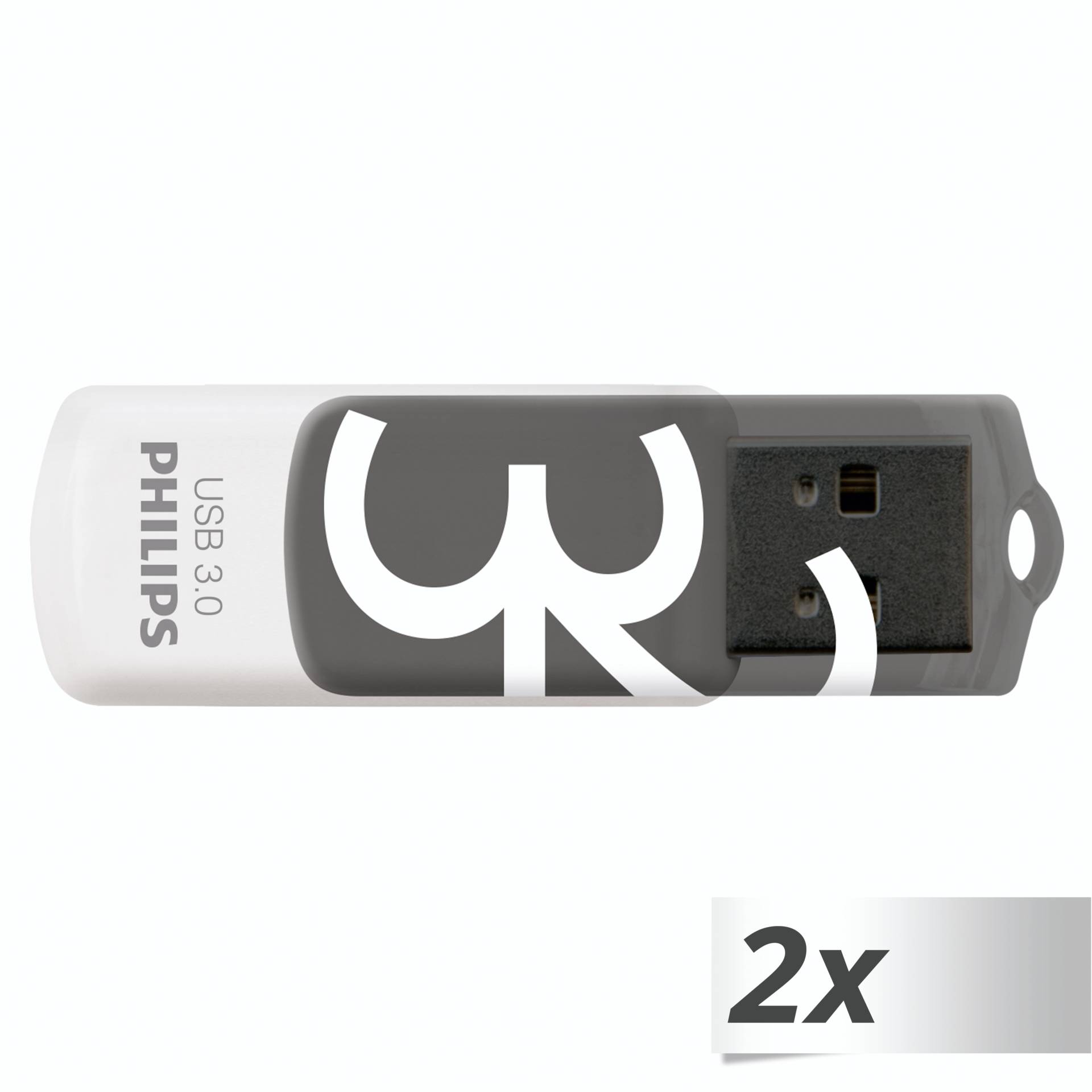 Philips Vivid USB Stick 64 GB USB Typ A 3 2 Gen 1  3 1 Gen 1  Grau  Weiss Speichermedien