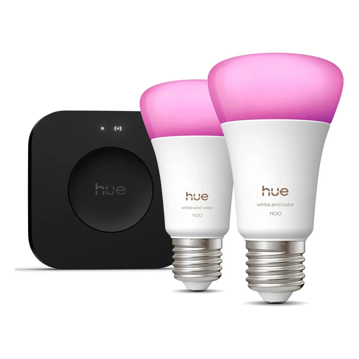 Philips Hue White and Color ambiance Starter Set  2 farbfaehige E27 Smart Lampen   Hue Bridge Pro Leuchtmittel & Lampen