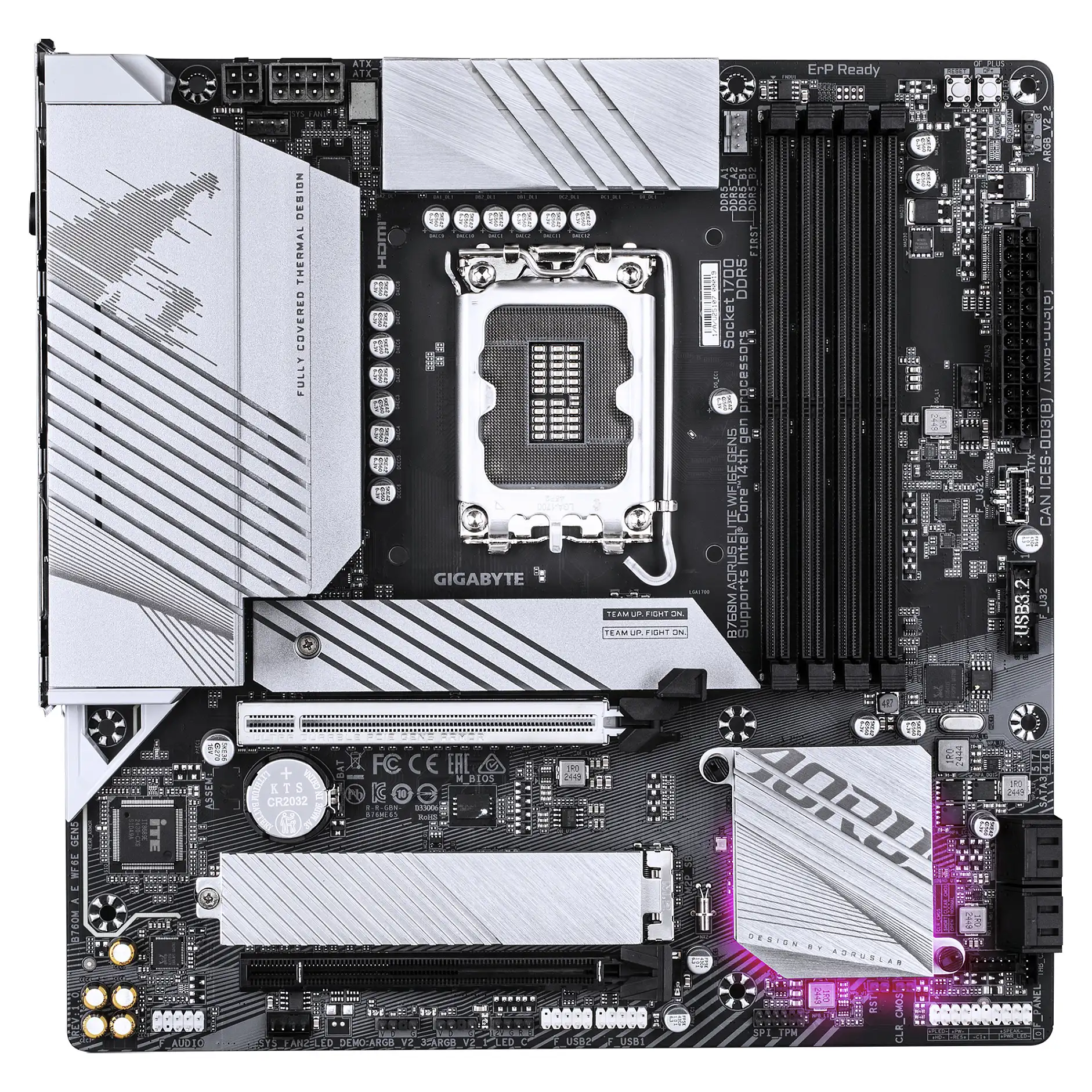 GIGABYTE B760M AORUS ELITE WIFI6E GEN5 Mainboard   Unterstuetzt Intel Core Prozessoren der 14  Generation  12 1 1 Phasen Digital VRM  bis zu 5600 MHz DDR5  2 x PCIe 4 0 M 2  Wi Fi 6E  2 5 GbE LAN  USB 3 2 Gen 2x2 PC-Komponenten