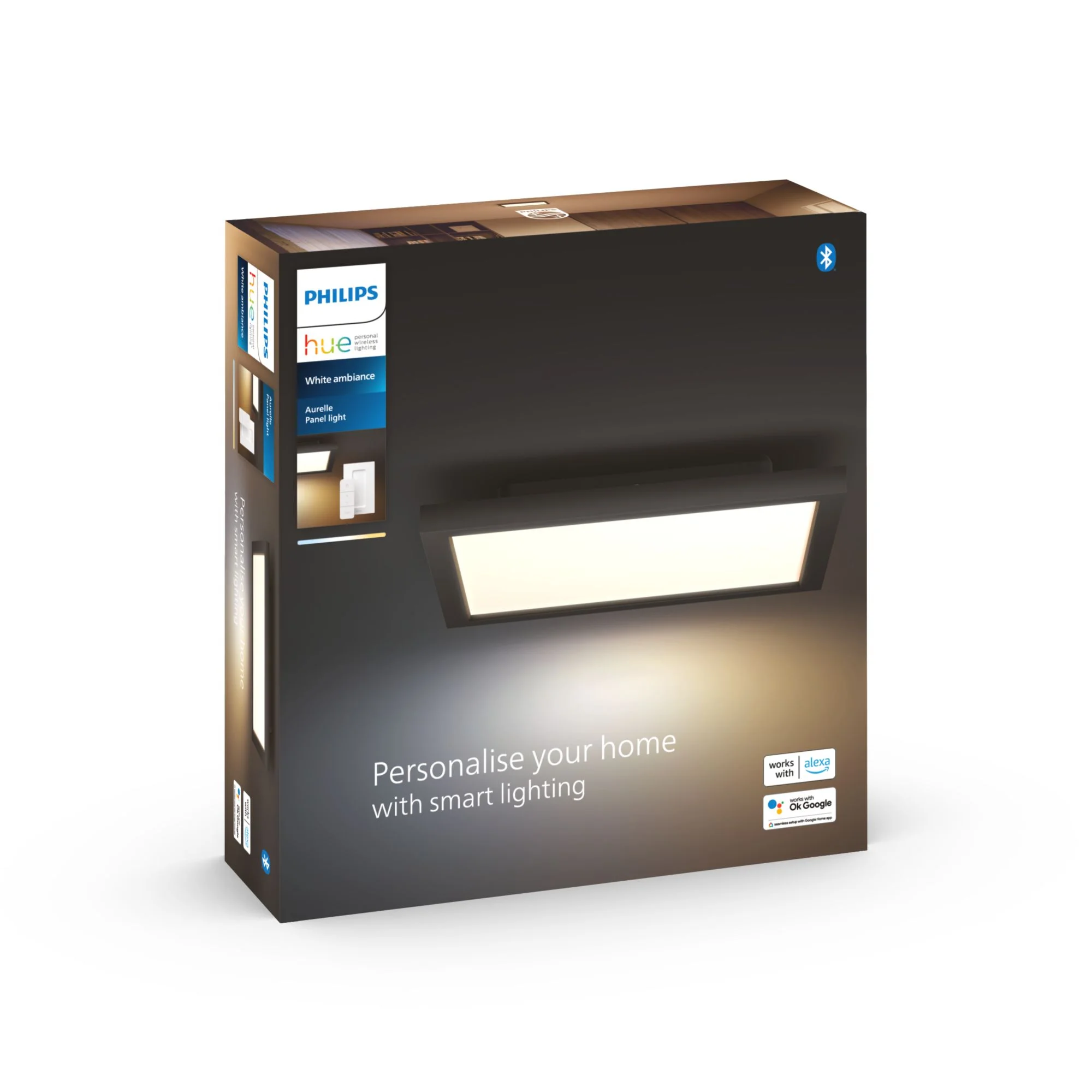 Philips Hue White ambience Aurelle quadratisches Panel 30x30 schwarz   Dimmschalter Leuchtmittel & Lampen