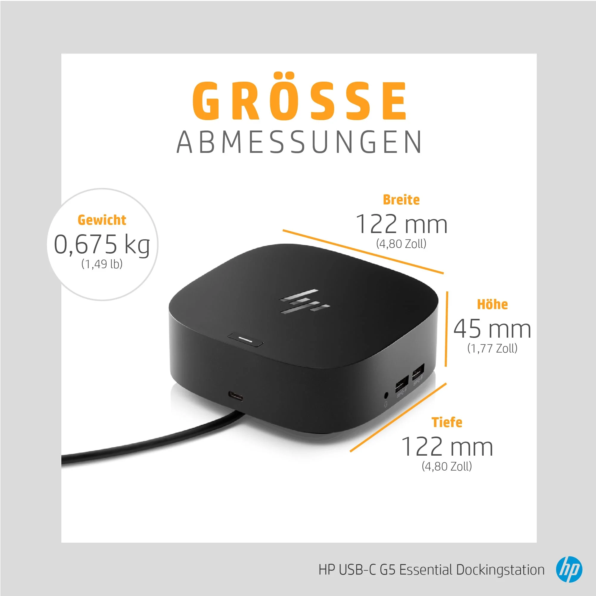 HP USB C G5 Essential Dock PC-Zubehoer