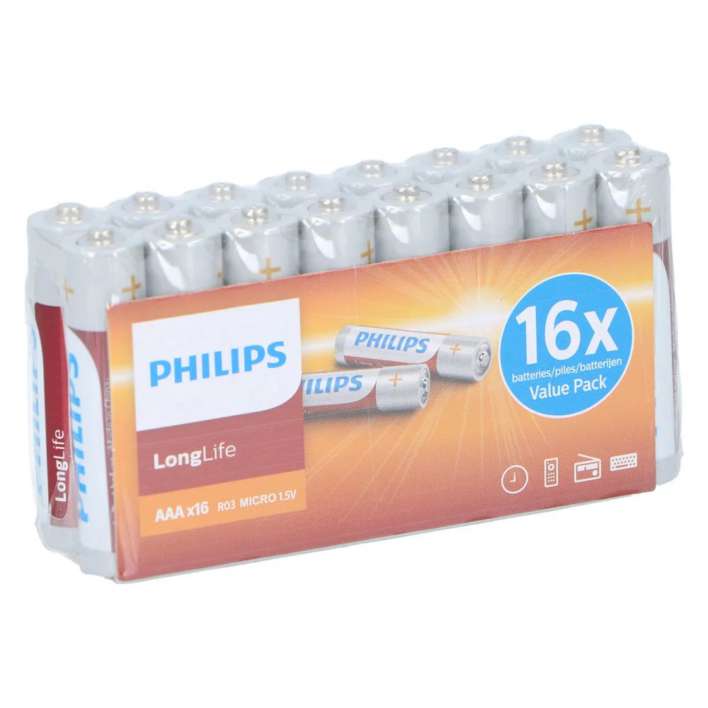 Philips Batterie Longlife R03 AAA  16 Stueck Home Office