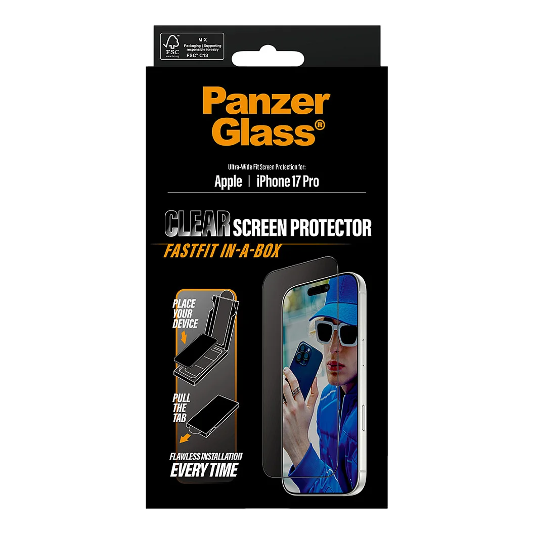 PanzerGlass   Displayschutz iPhone 17 Pro   Ultra Wide Fit m  FASTFIT IN A BOX Notebook & Tablet Zubehoer