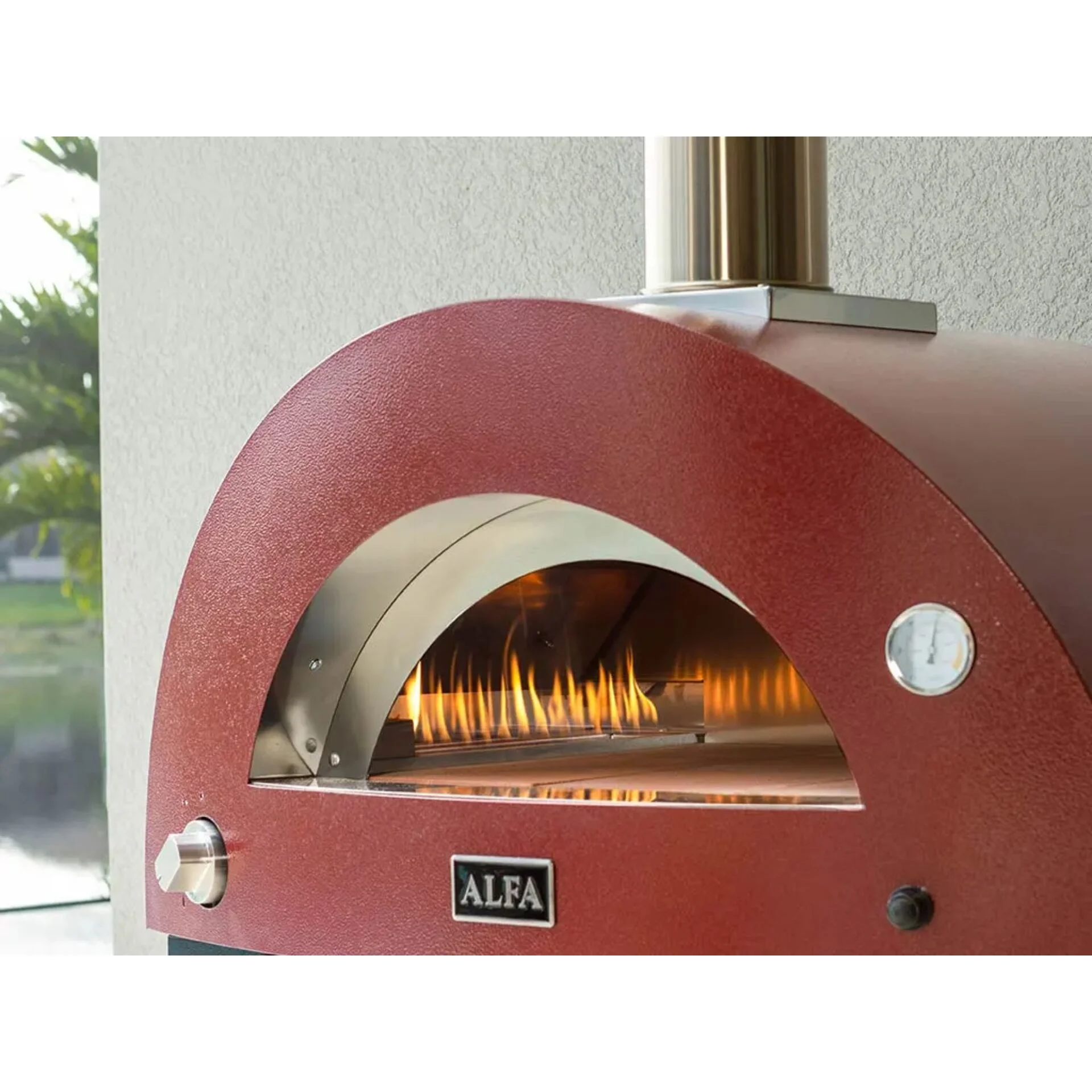 Alfa Forni Moderno 3 Pizze Hybrid Antik Rot Grills