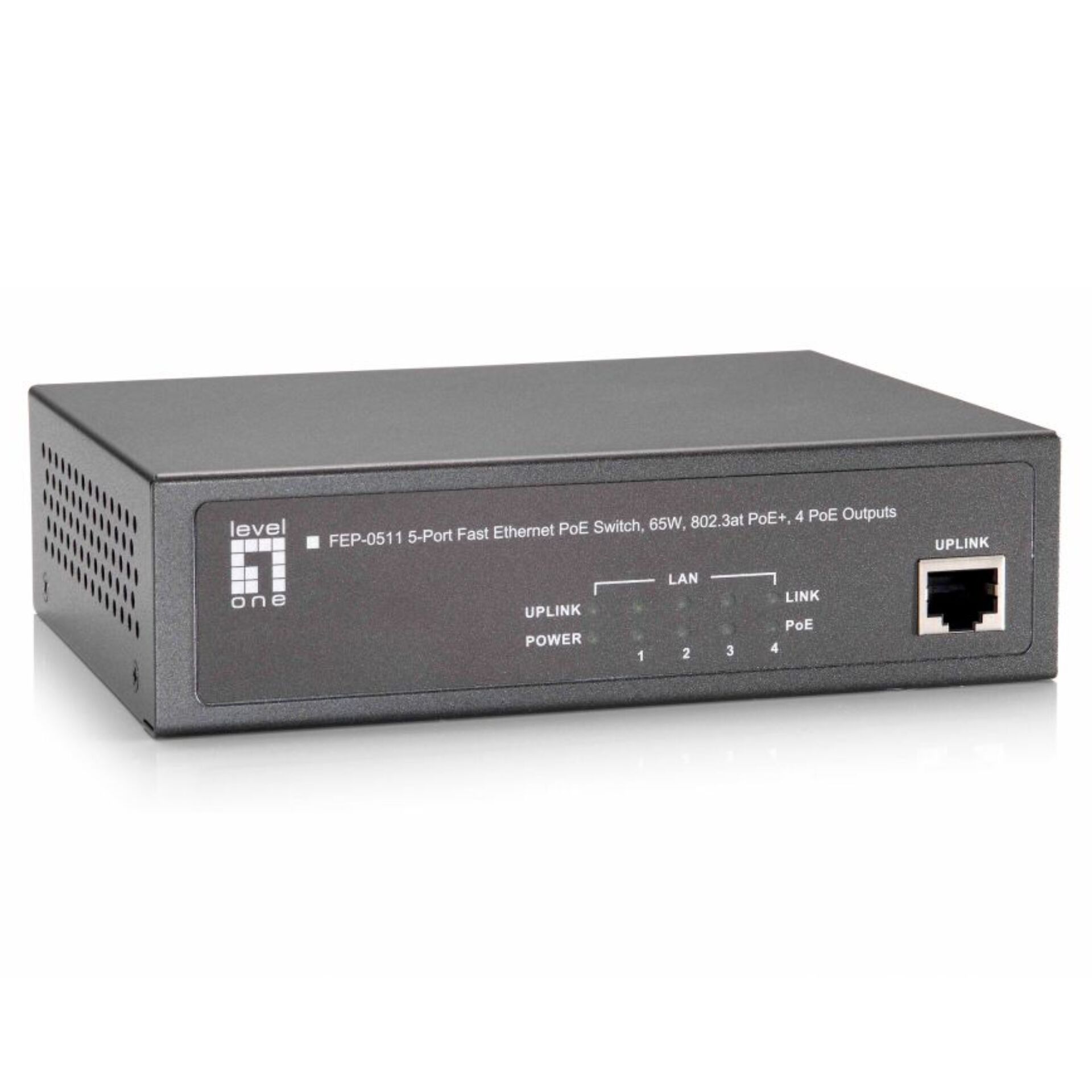 LevelOne FEP 0511 Netzwerk Switch Fast Ethernet  10 100  Power over Ethernet  PoE  Grau Switches