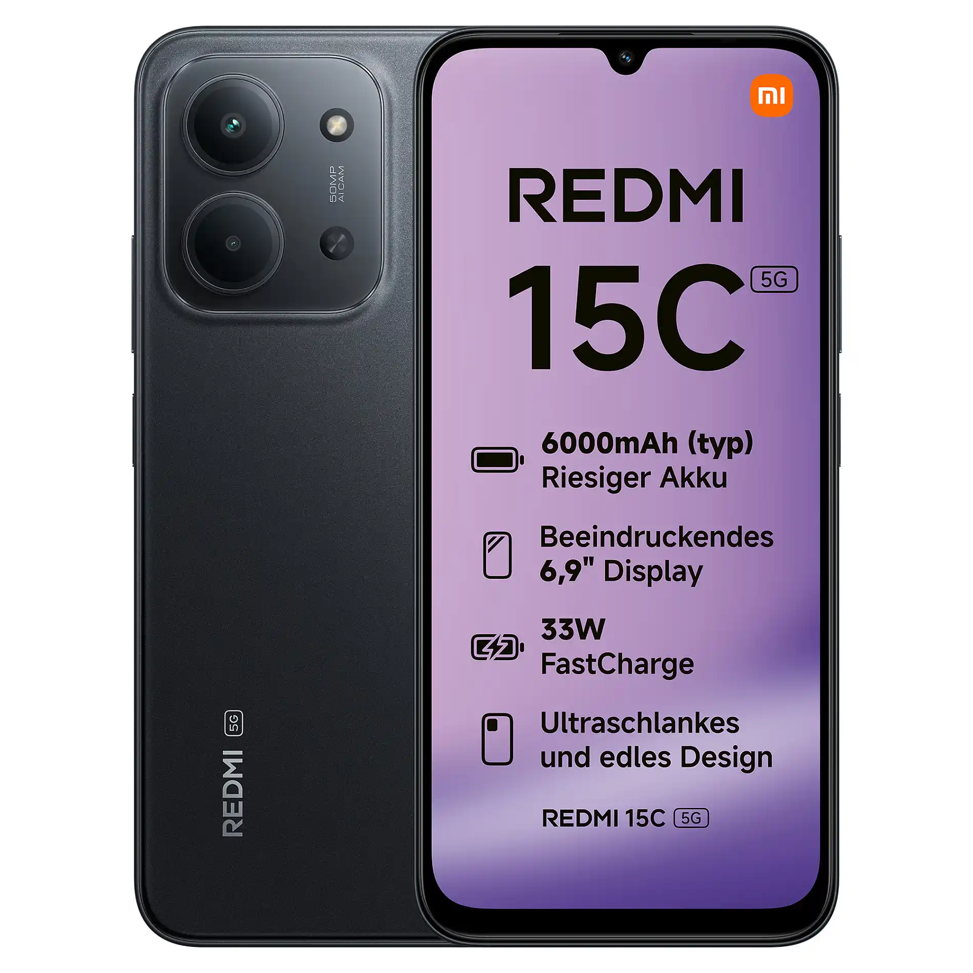 Xiaomi Redmi 15C 5G Dual Sim 4RAM 128GB midnight black Smartphones