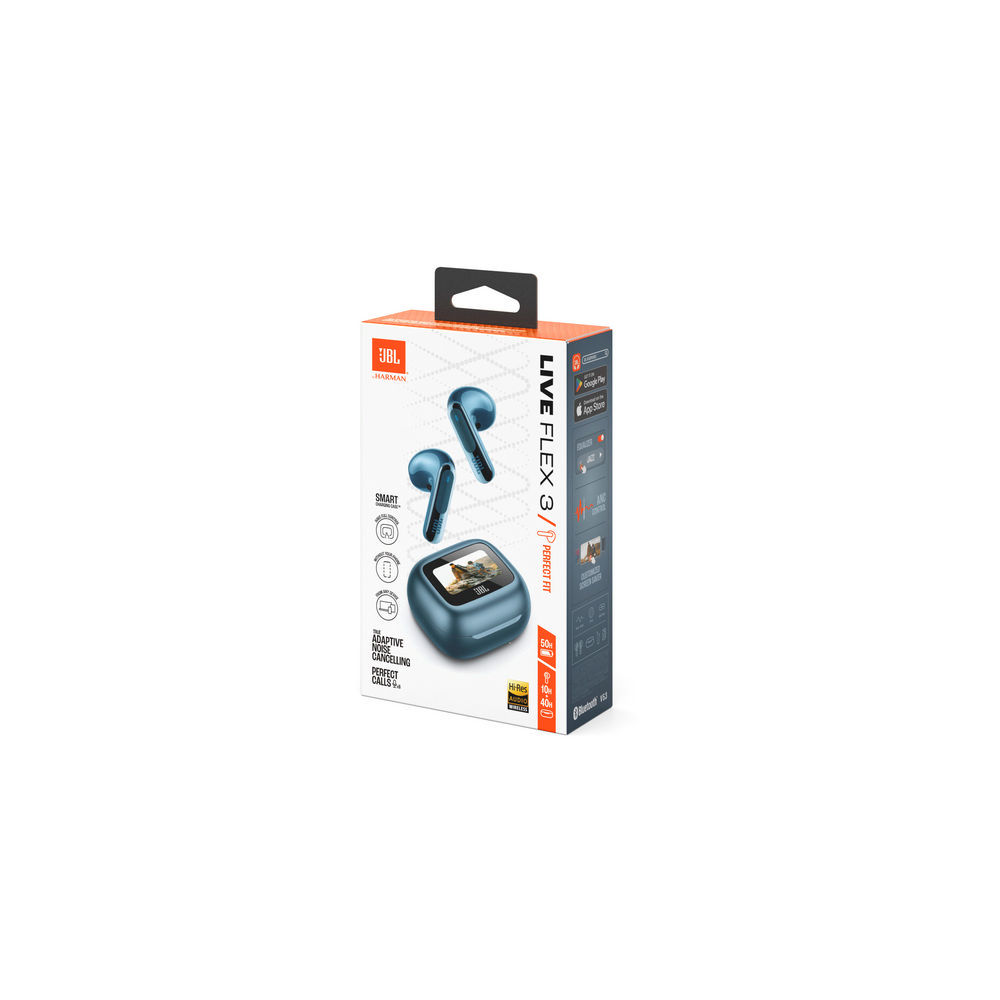 JBL Noise Canceling Earbuds LIVE Flex 3  Wireless Charging  Smart Case  Blau Kopfhoerer