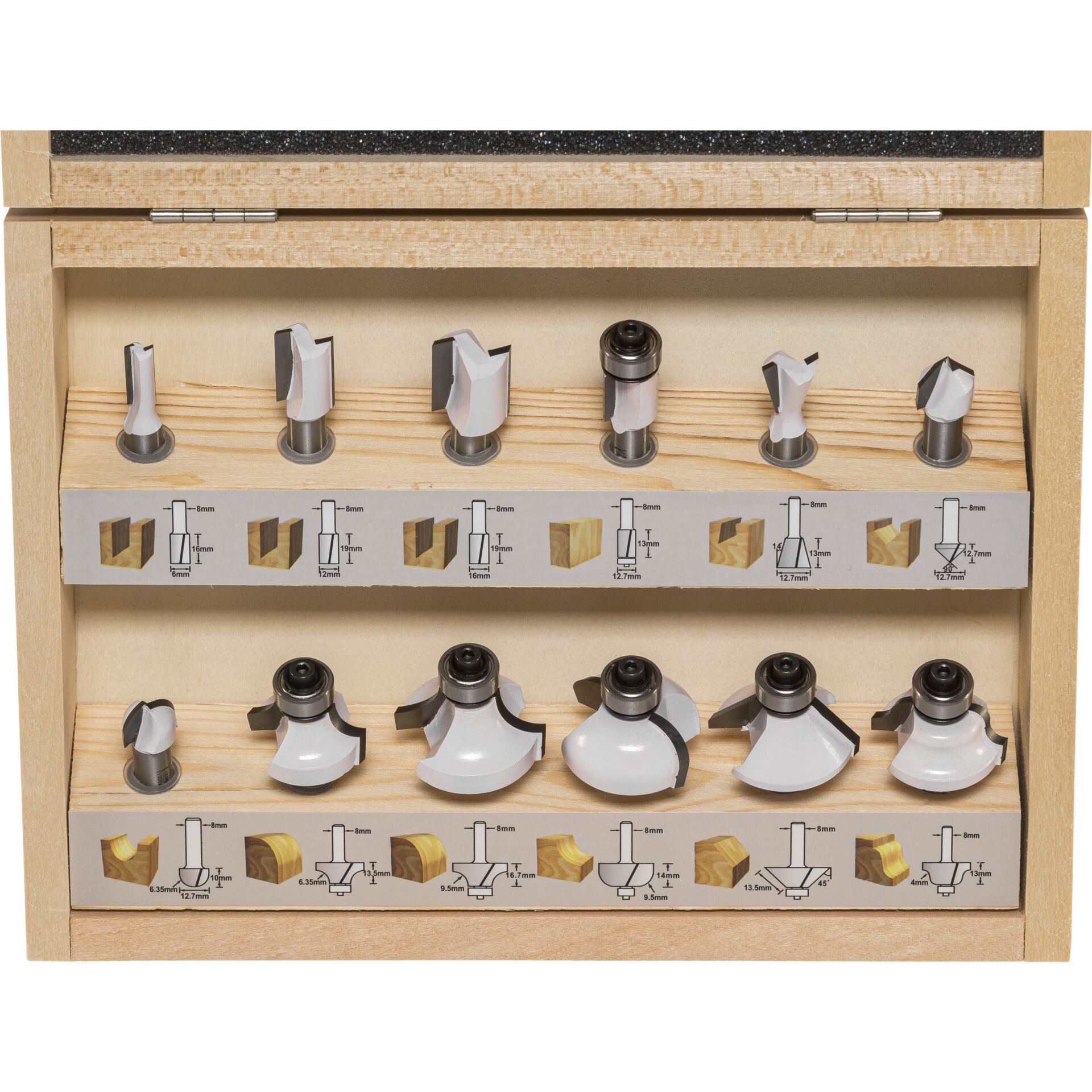 Makita D 53556 Fraeser Set 8mm 12Stk Schleifer Hobel & Fraesen