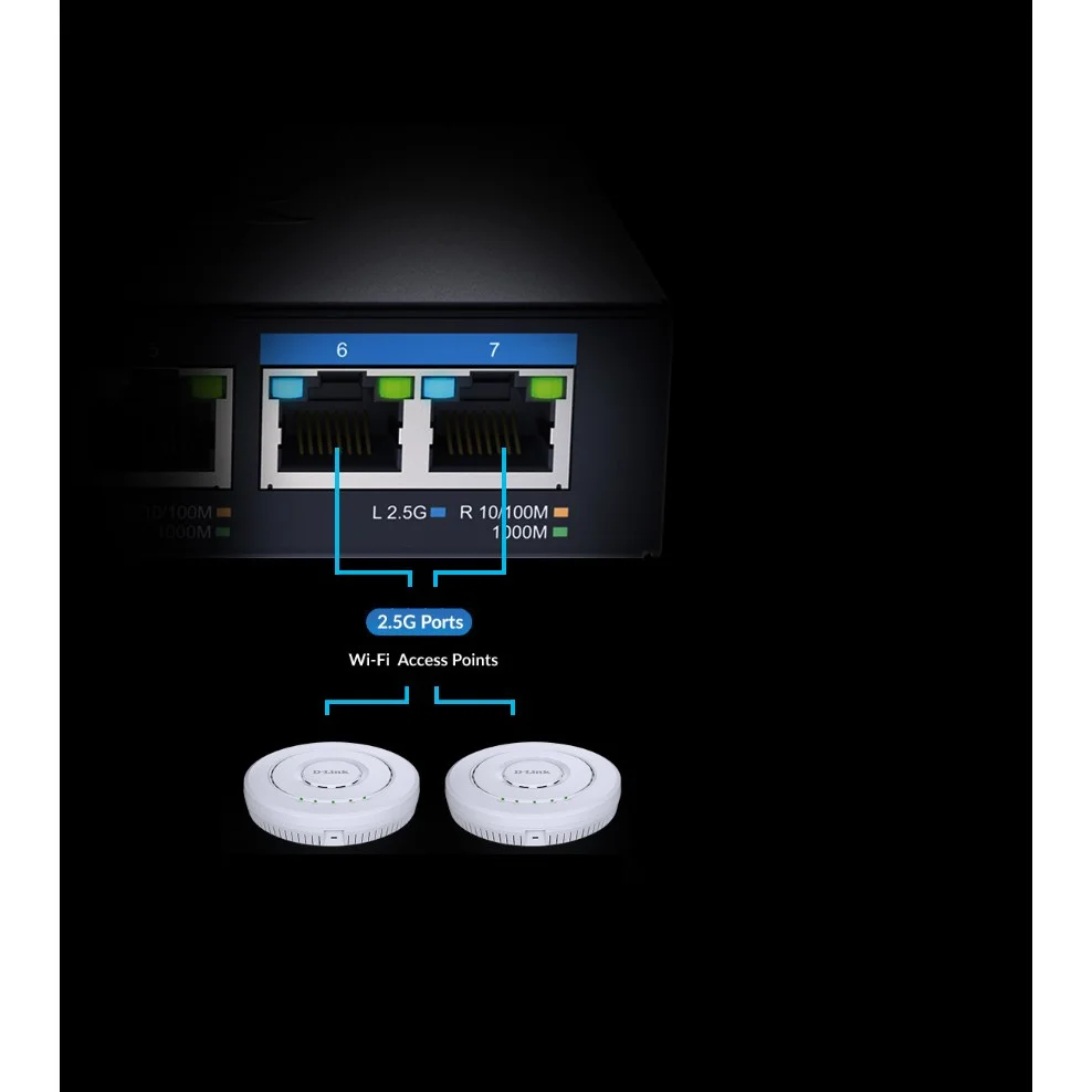 D Link 7 Port Multi Gigabit Unmanaged Switch Netzwerk