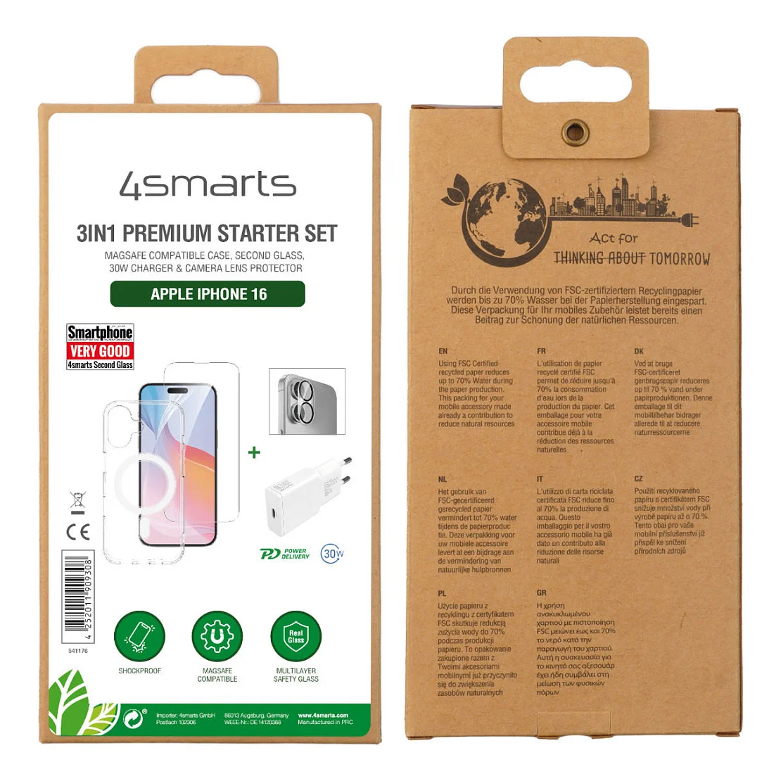 4SMARTS 3in1 premium starter set fuer apple iphone 16 Notebook & Tablet Zubehoer