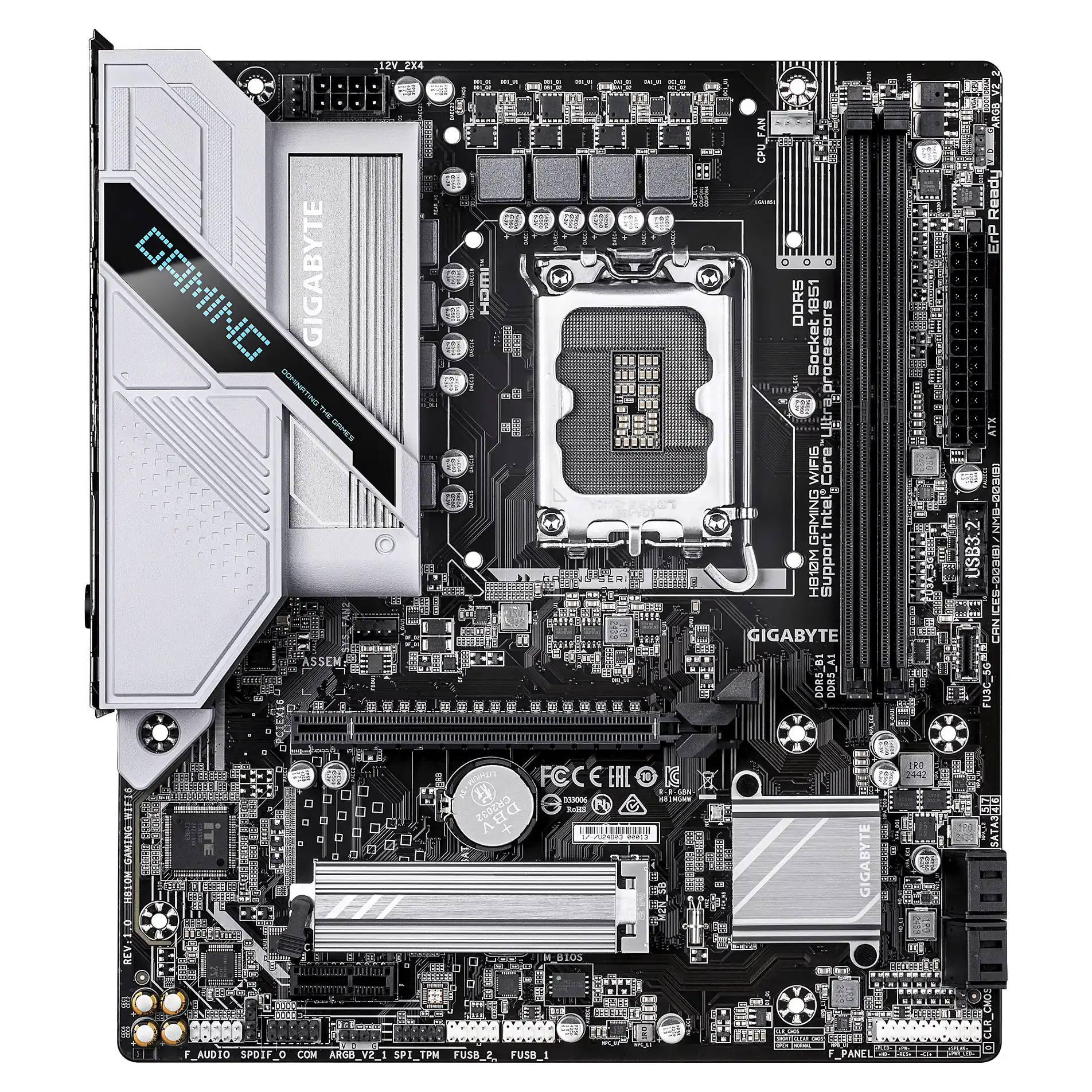 GIGABYTE H810M GAMING WIFI6 Mainboard   Intel Core Ultra  Serie 2  CPUs  4 1 2 Phasen VRM  bis zu 6400 MHz DDR5  1xPCIe 4 0 M 2  2 5GbE LAN  WIFI 6  USB 3 2 Gen 1 PC-Komponenten