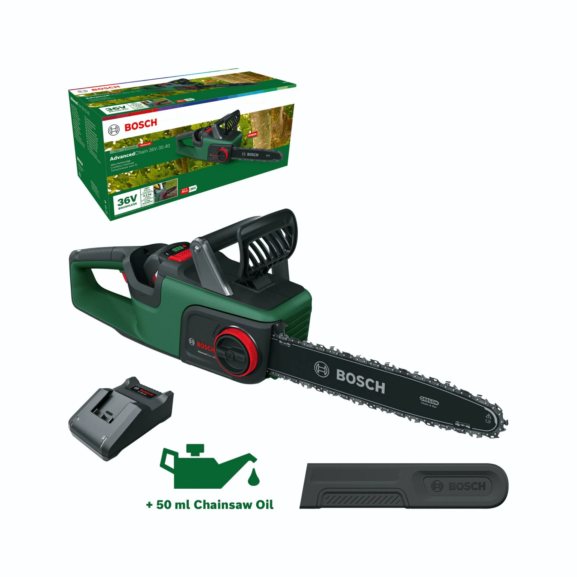 Bosch AdvancedChain 36V 35 40 Schwarz  Gruen Saegen