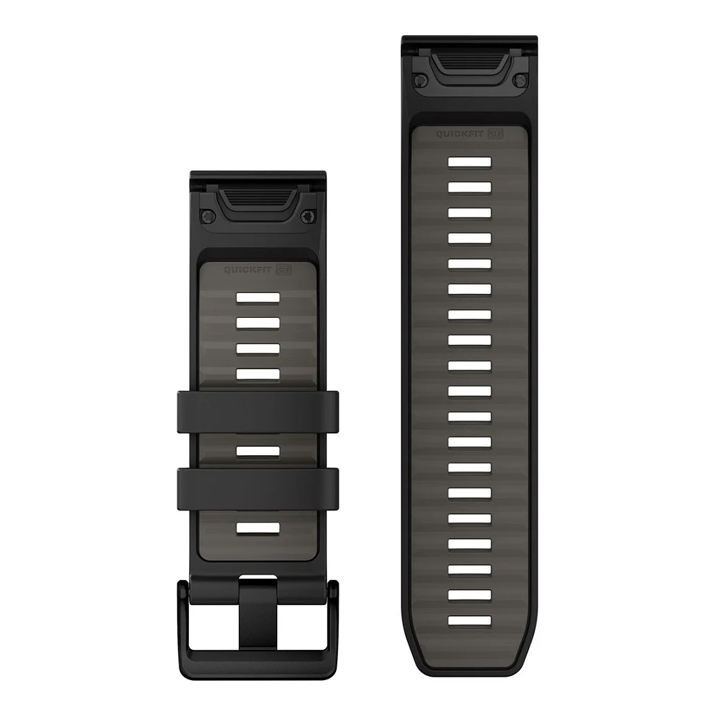 Garmin Ersatzarmband QuickFit 26mm Silikon Schwarz Kieselgrau Smartwatches & Fitnesstracker