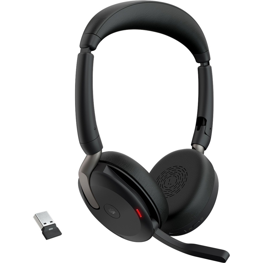 Jabra Evolve2 65 Flex Kopfhoerer Verkabelt   Kabellos Kopfband Buero Callcenter Bluetooth Schwarz Over-Ear