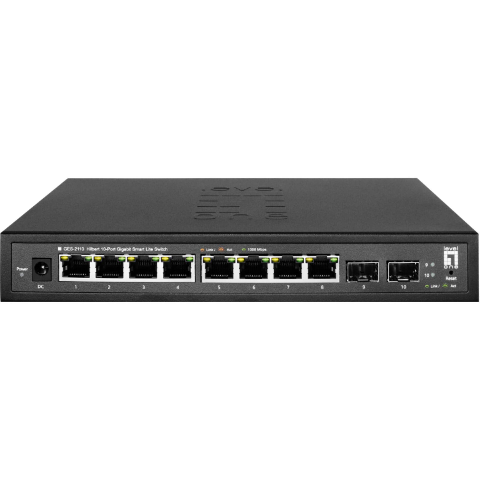 LevelOne Hilbert 10 Port Gigabit Smart Lite Switch  8 x Gigabit RJ45  2 x Gigabit SFP Netzwerk