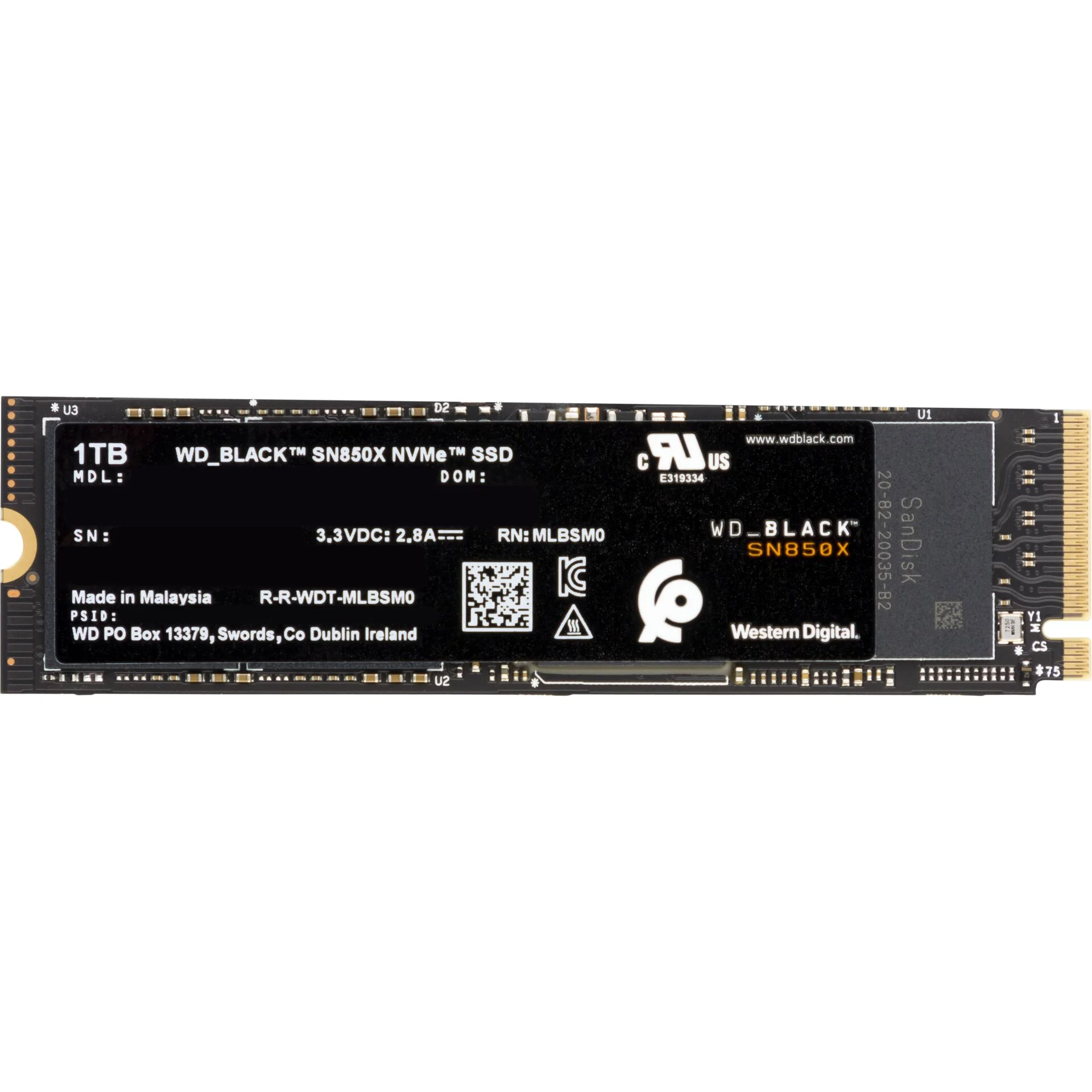 Western Digital M 2 1TB WD Black SN850X NVMe PCIe 4 0 x 4 Speichermedien
