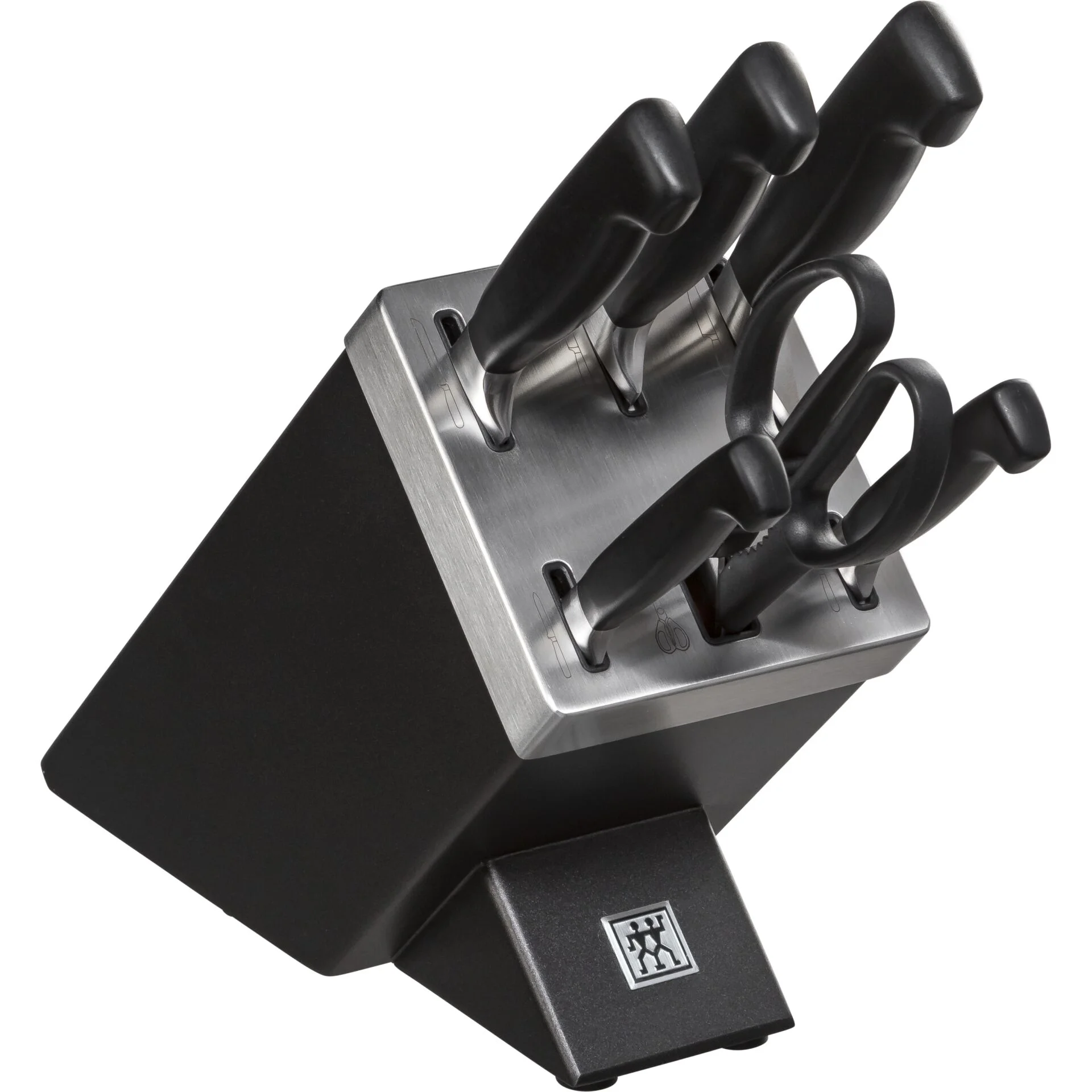ZWILLING Vier Sterne Messerblock 7 tlg  schwarz Besteck & Aufbewahrung