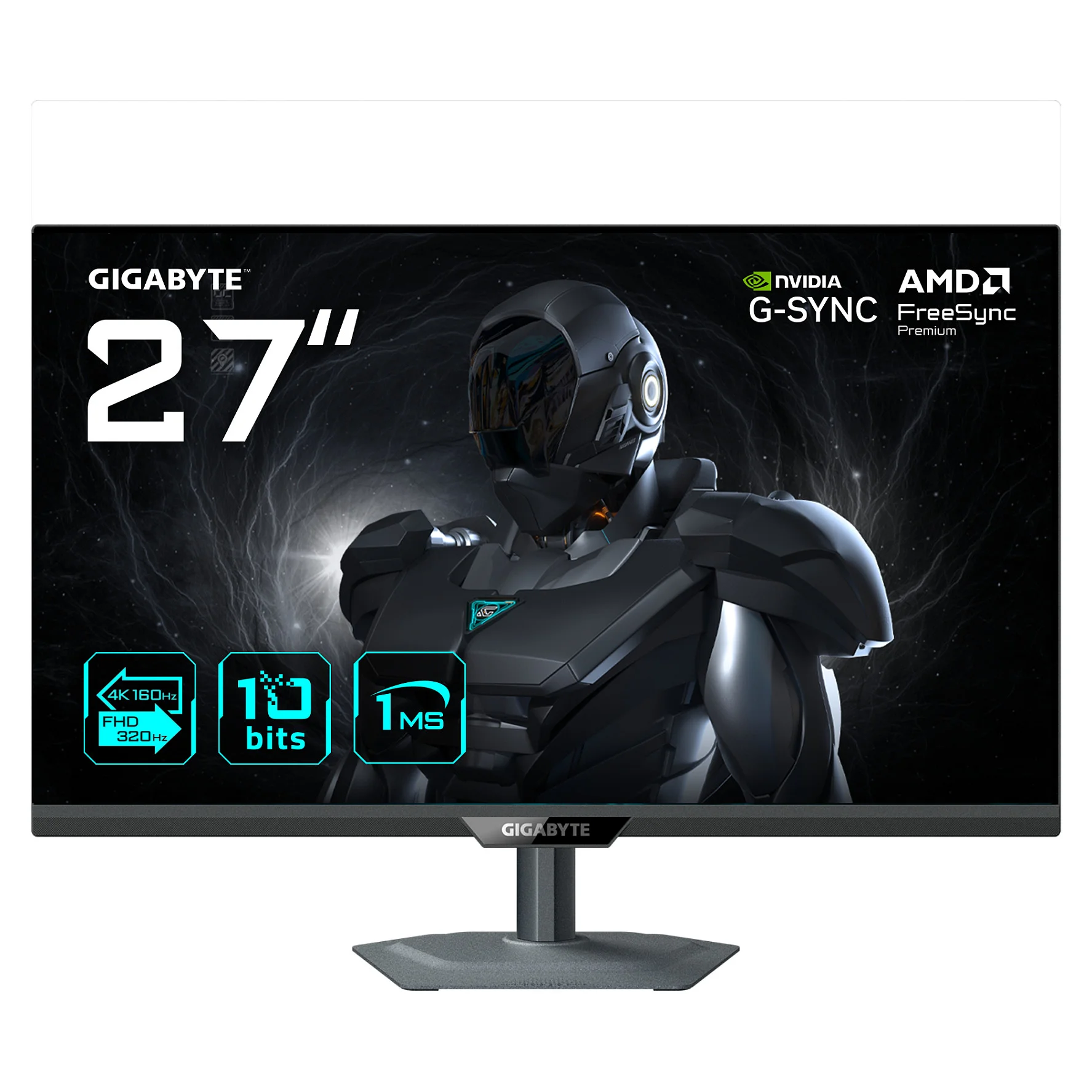 GIGABYTE G27UP 27  4K UHD Gaming Monitor   Dual Modus  4K 160Hz oder FHD 320Hz   3840 x 2160  1ms  400 cd m   FreeSync Premium  HDR10  HDMI 2 1  DisplayPort 1 4 Monitore