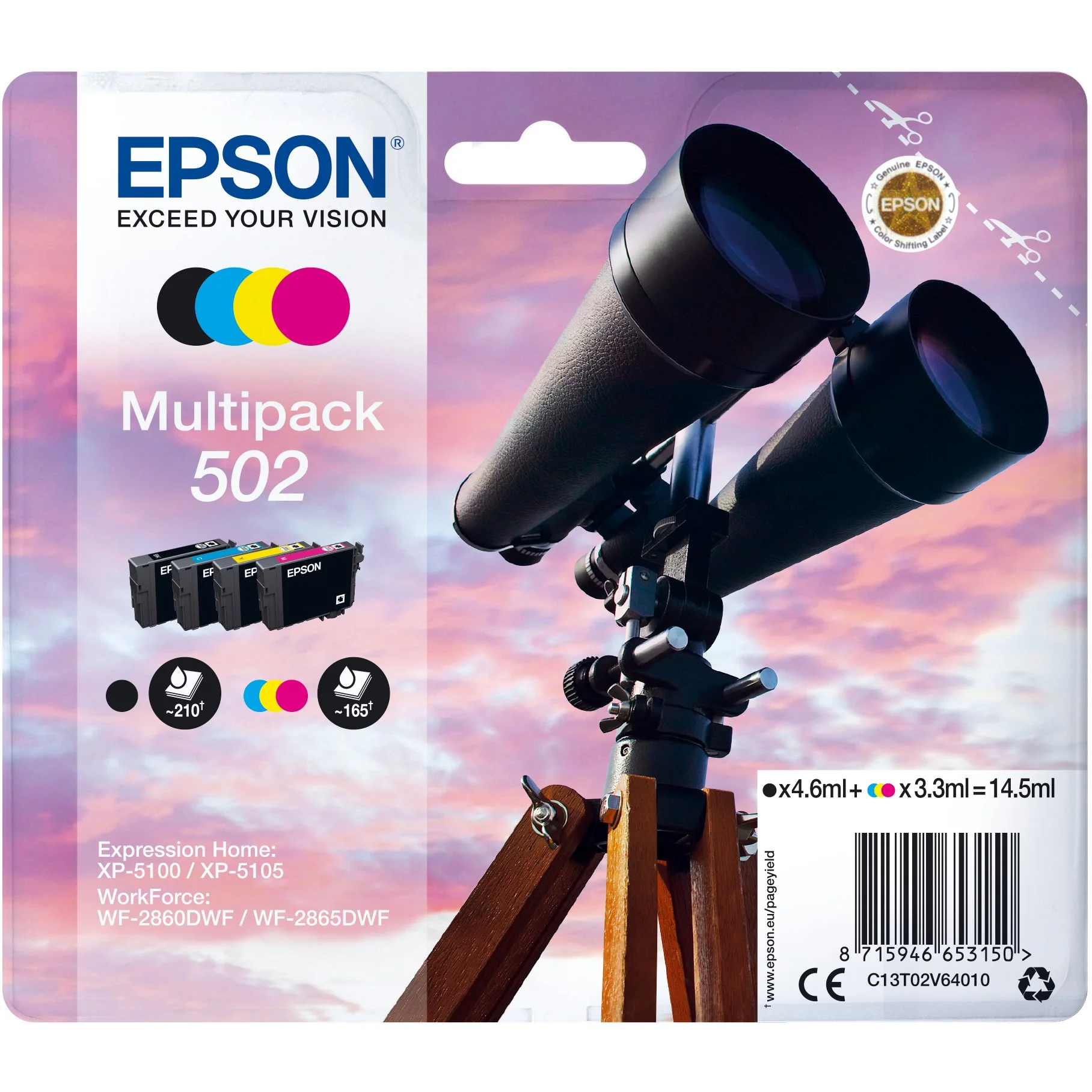 Epson Multipack 4 colours 502 Ink Drucker & Scanner