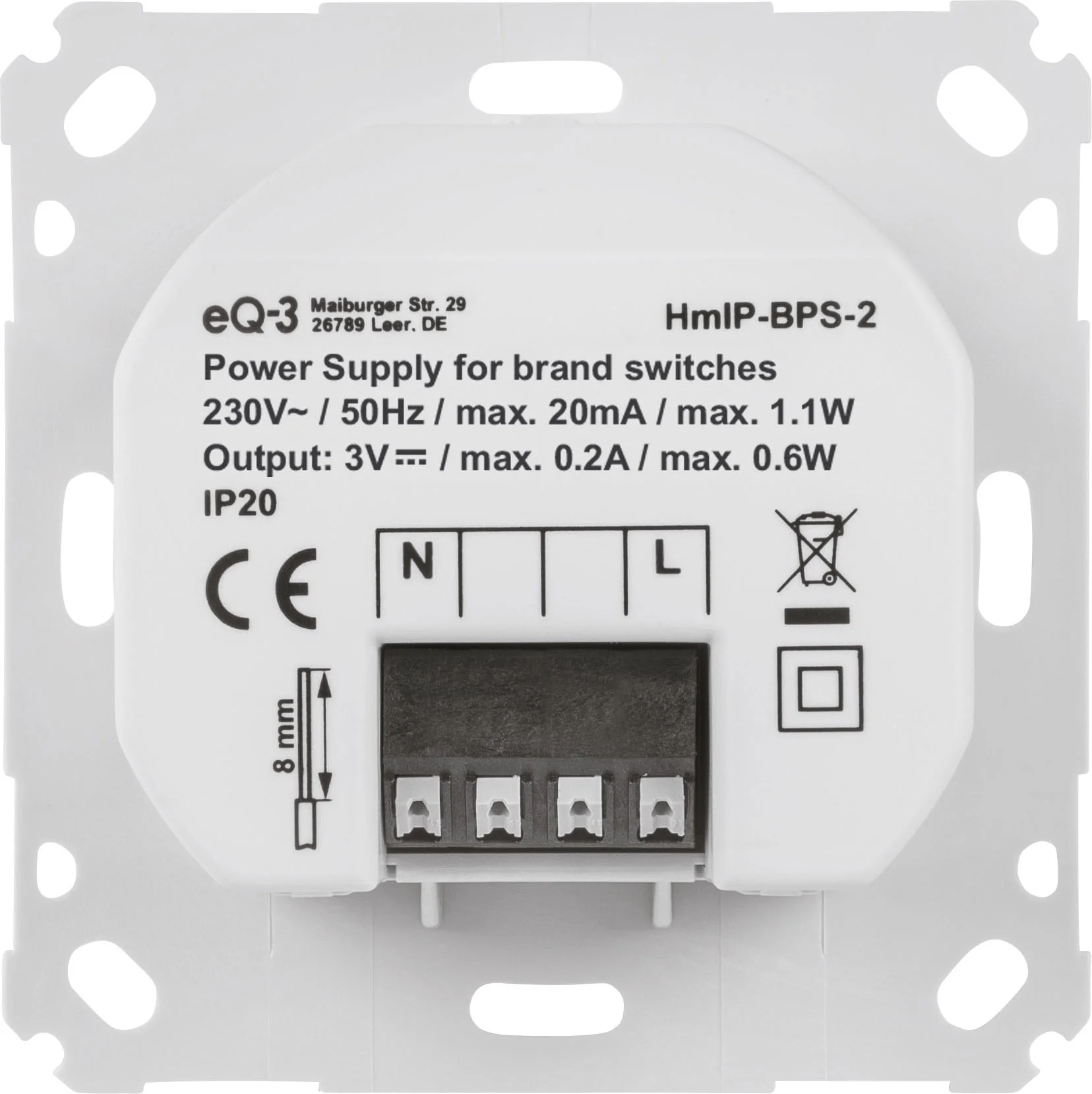 Homematic IP Netzteil fuer Markenschalter Schalter & Wandtaster