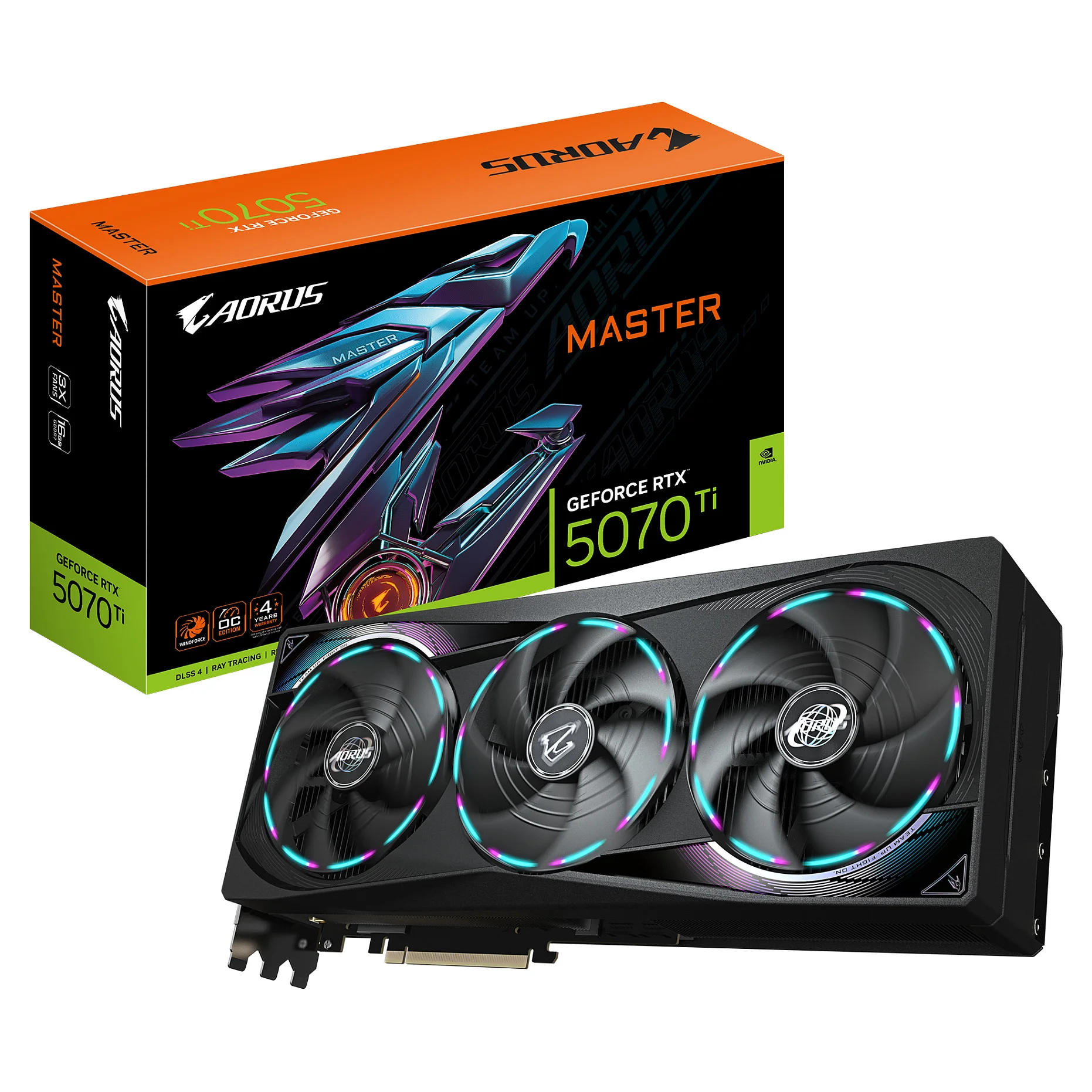 Gigabyte RTX 5070 Ti 16GB Aorus Master GDDR7 3Fan PC-Zubehoer