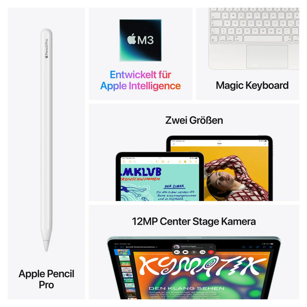 Apple iPad Air 11 M3 Wi Fi 128GB  spacegrau  7 Gen Notebooks & E-Book Reader