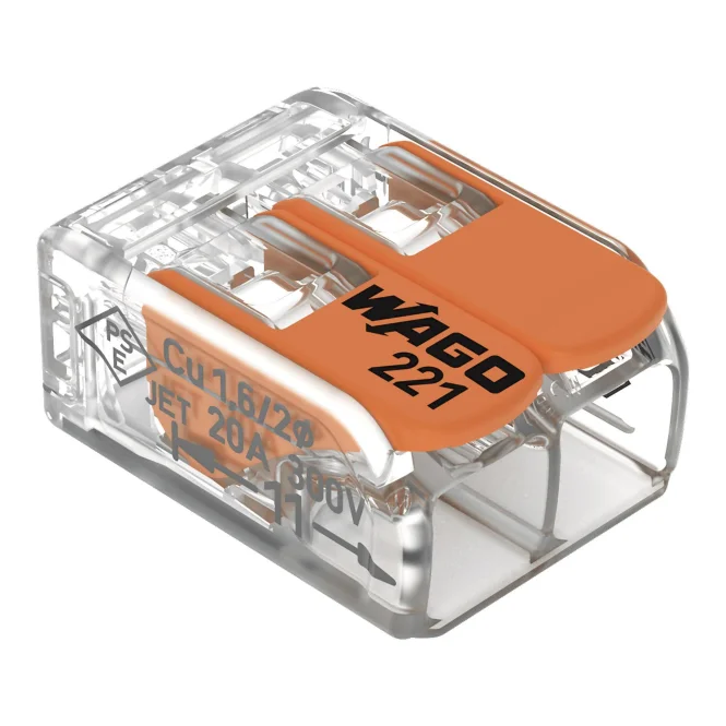 WAGO Serie 221 Kabelklemme 2x4mm  100 Stueck Verbindungsklemmen Smart Home