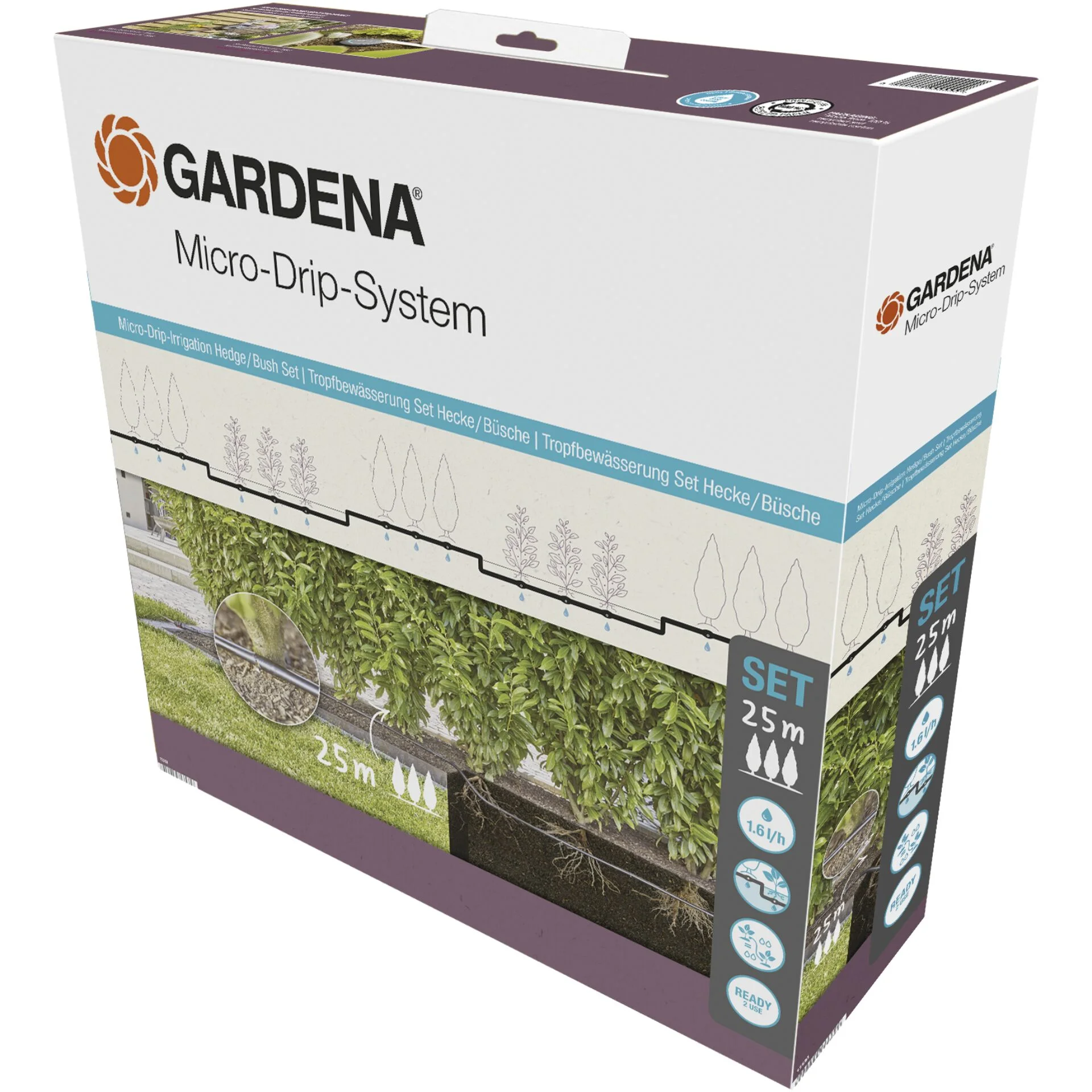 GARDENA Micro Drip System Set HeckeStraeucher 25m Gartenbewaesserung