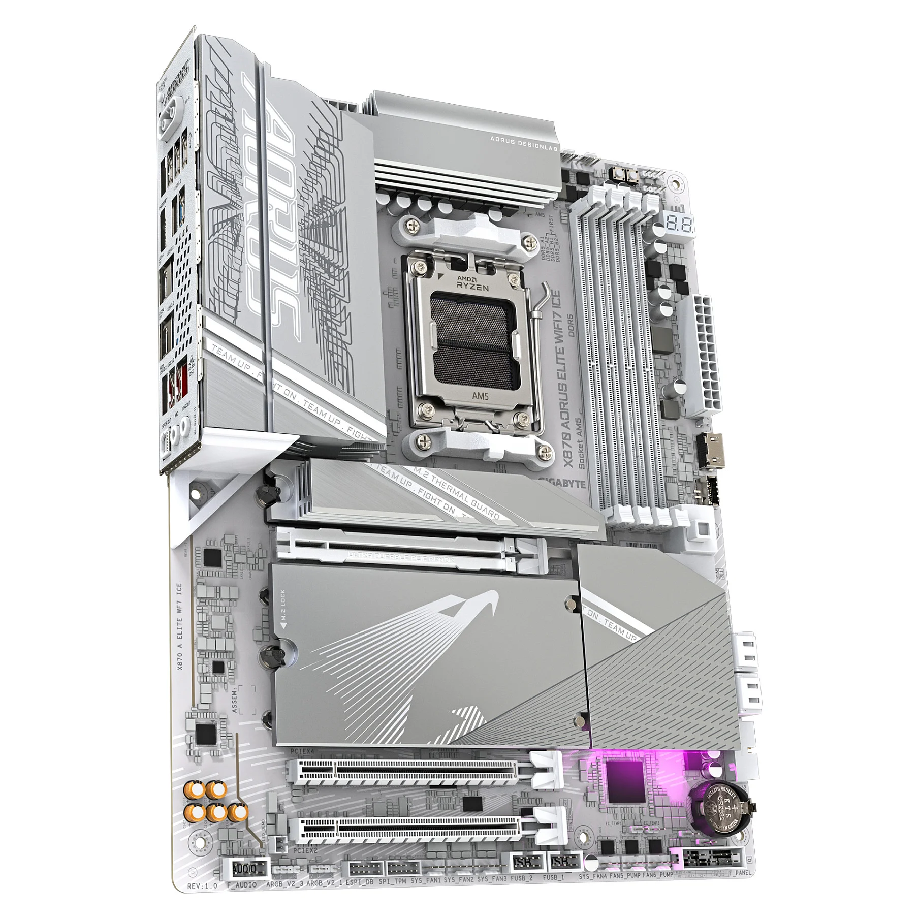 GIGABYTE X870 AORUS ELITE WIFI7 ICE Mainboard   Unterstuetzt AMD Ryzen 9000 CPUs  16 2 2 Phasen Digitales VRM  bis zu 8200MHz DDR5  OC   3xPCIe 5 0   1xPCIe 4 0  Wi Fi 7  2 5GbE LAN  USB 4 PC-Zubehoer