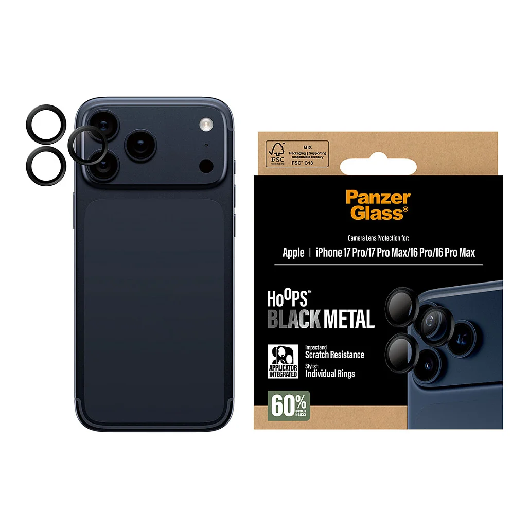 PanzerGlass   Hoops  Kameraschutz Schwarz iPhone 17 Pro   iPhone 17 Pro Max   iPhone 16 Pro   16 Pro Max Notebook & Tablet Zubehoer