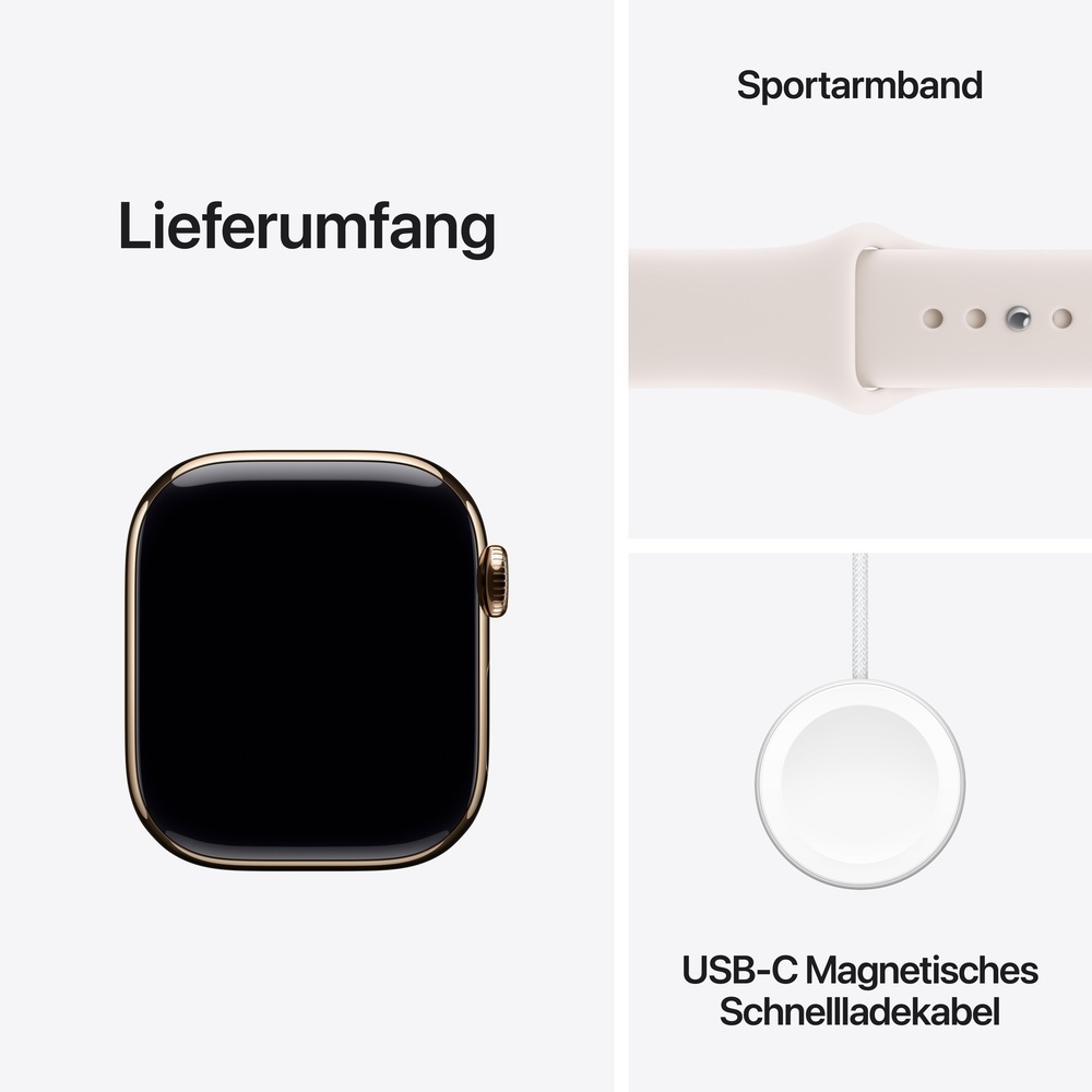Apple Watch S11 Titan Gold Cellular 46mm  Sportarmband blassrosa  S M Smartwatches & Fitnesstracker