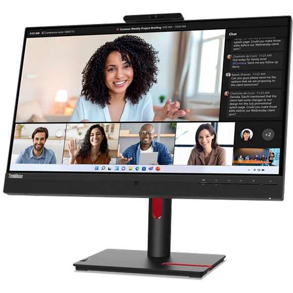 Lenovo 61cm 24Zoll  1920x1080  ThinkVision T24mv 30 16 9 FHD IPS 75Hz 4ms HDMI DP USB C Speaker Black Monitore