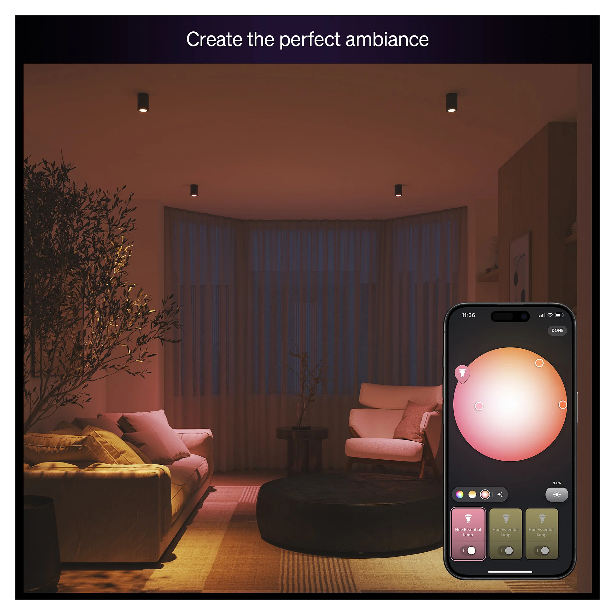 Philips Hue White and Color ambiance Essential GU10   Smarter Spot   345 lm   4 7 W Smart Home