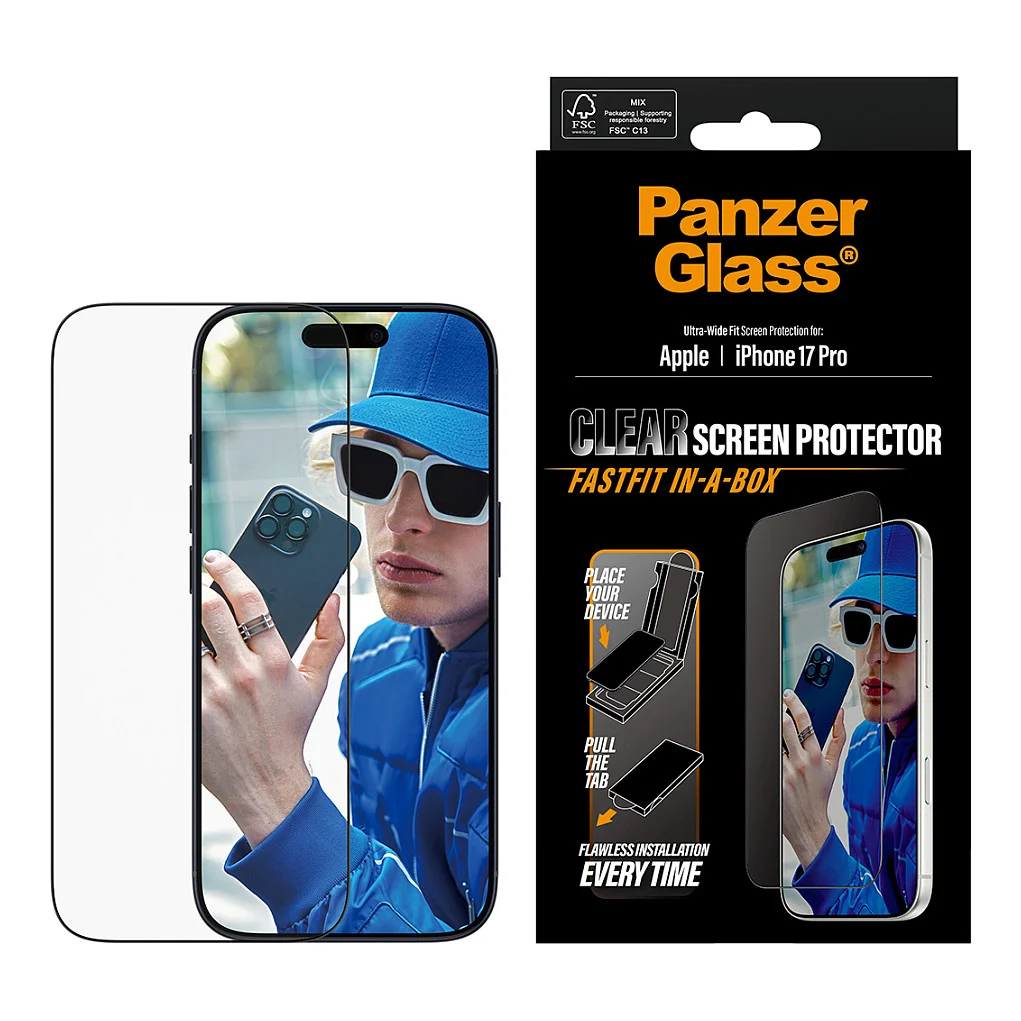 PanzerGlass   Displayschutz iPhone 17 Pro   Ultra Wide Fit m  FASTFIT IN A BOX Notebook & Tablet Zubehoer