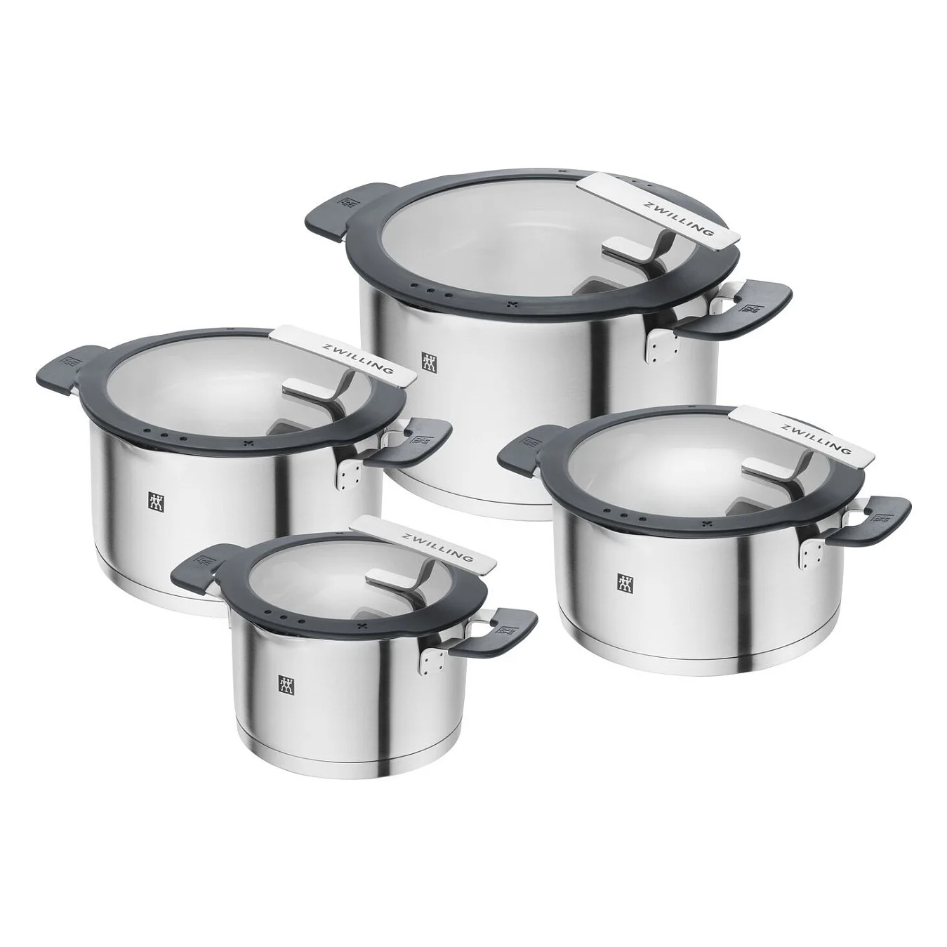ZWILLING 1009149 Simplify Edelstahl Kochtopfset 4 teilig Silber Schwarz Kuechenkleingeraete