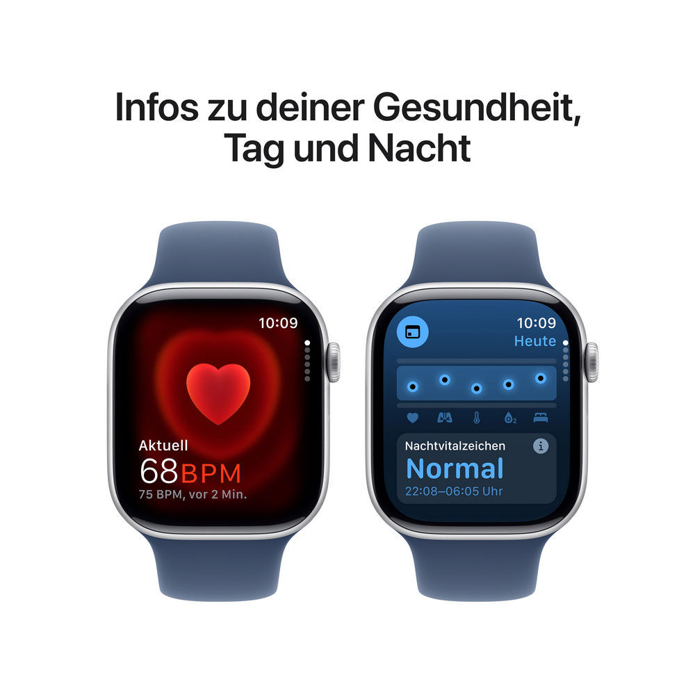 Apple Watch 10 46mm GPS 4G Alu Sport M L silber denim Smartwatches & Fitnesstracker