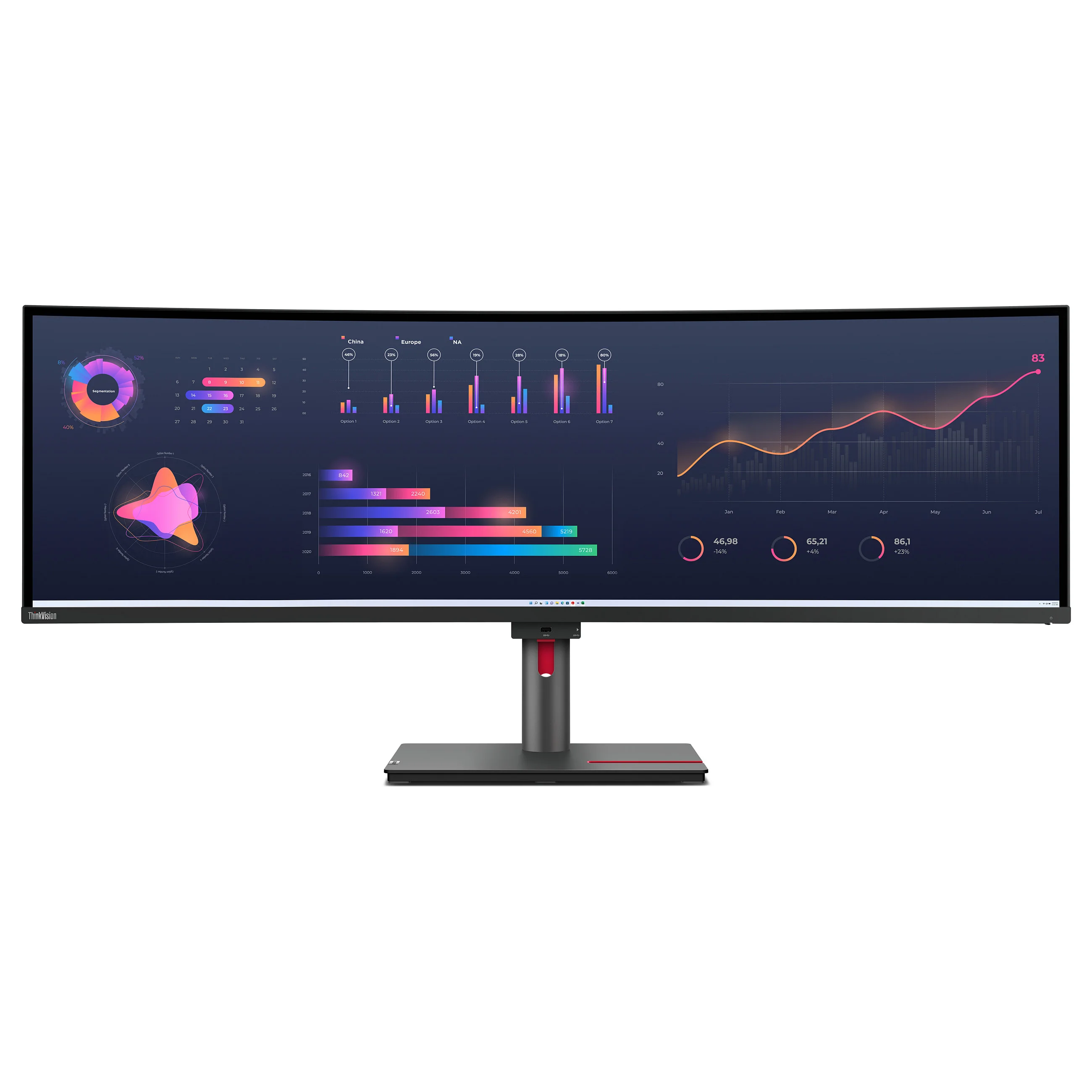 Lenovo ThinkVision P49w 30 Computerbildschirm 124 5 cm  49   5120 x 1440 Pixel DQHD LED Schwarz Monitore