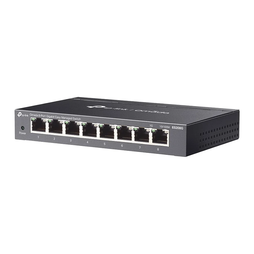 TP Link Omada ES208G Netzwerk Switch Managed L2 Gigabit Ethernet  10 100 1000  Schwarz Switches
