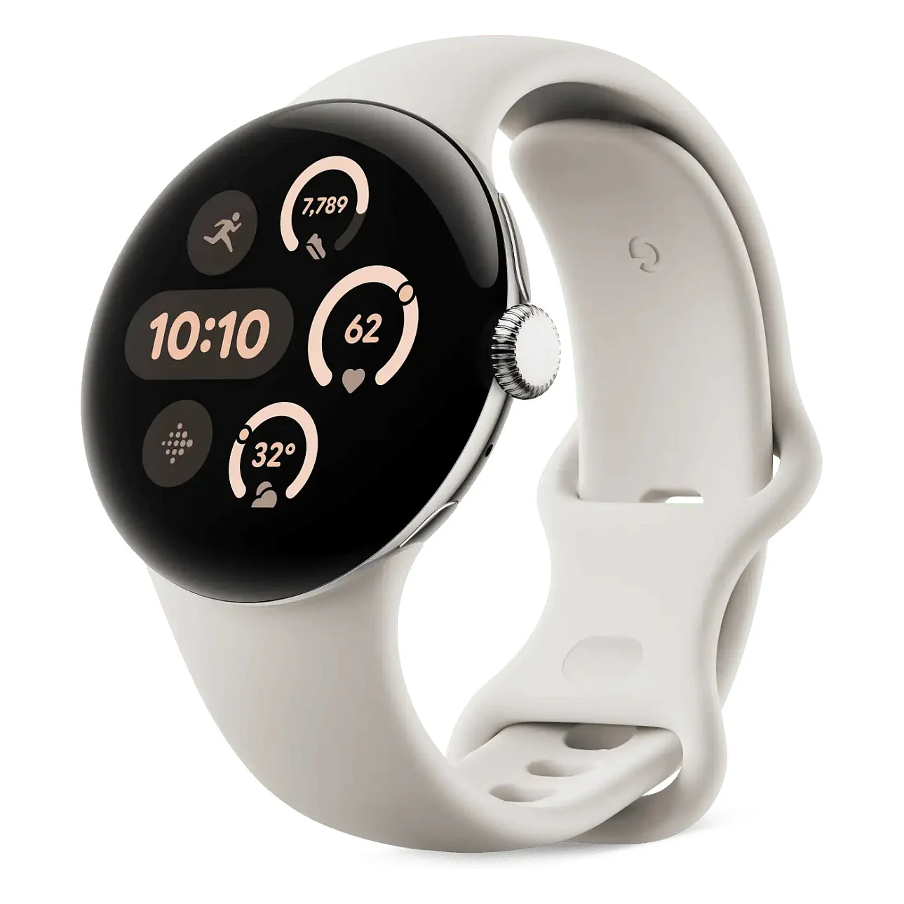 Armband fuer Google Pixel Watch 3  45mm    Active Band   Porcelain   Large Smartwatches & Fitnesstracker