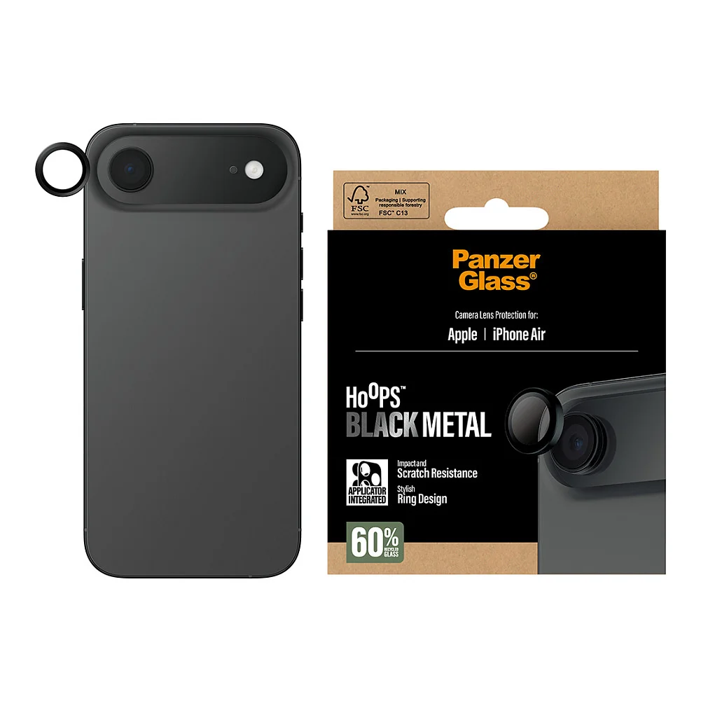 PanzerGlass   Hoops  Kameraschutz Schwarz iPhone Air Notebook & Tablet Zubehoer