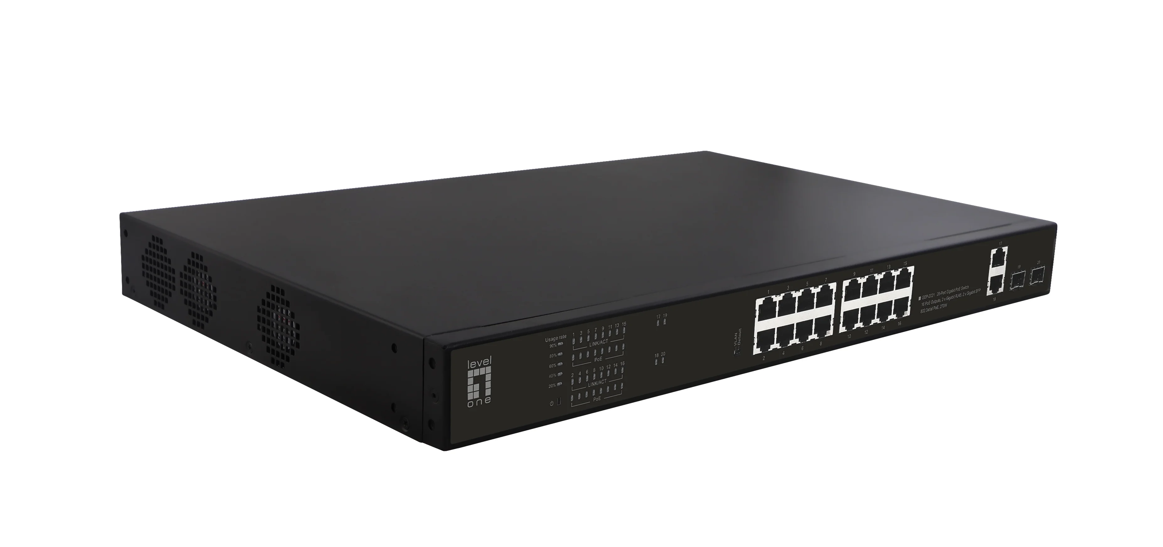 Level One LevelOne GEP 2021 20 Port Gigabit PoE Switch Switches