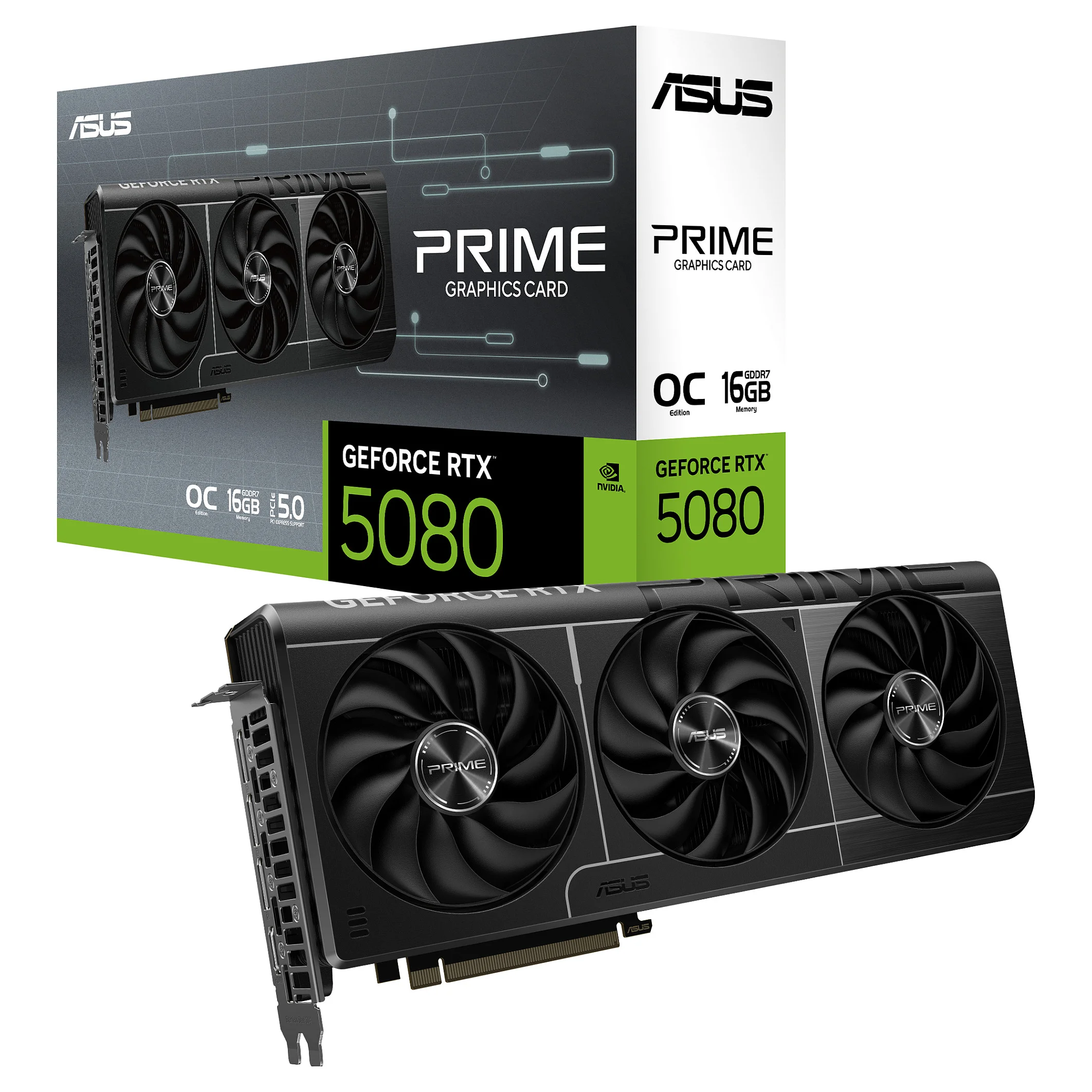 ASUS Prime  RTX5080 O16G NVIDIA GeForce RTX 5080 16 GB GDDR7 PC-Komponenten