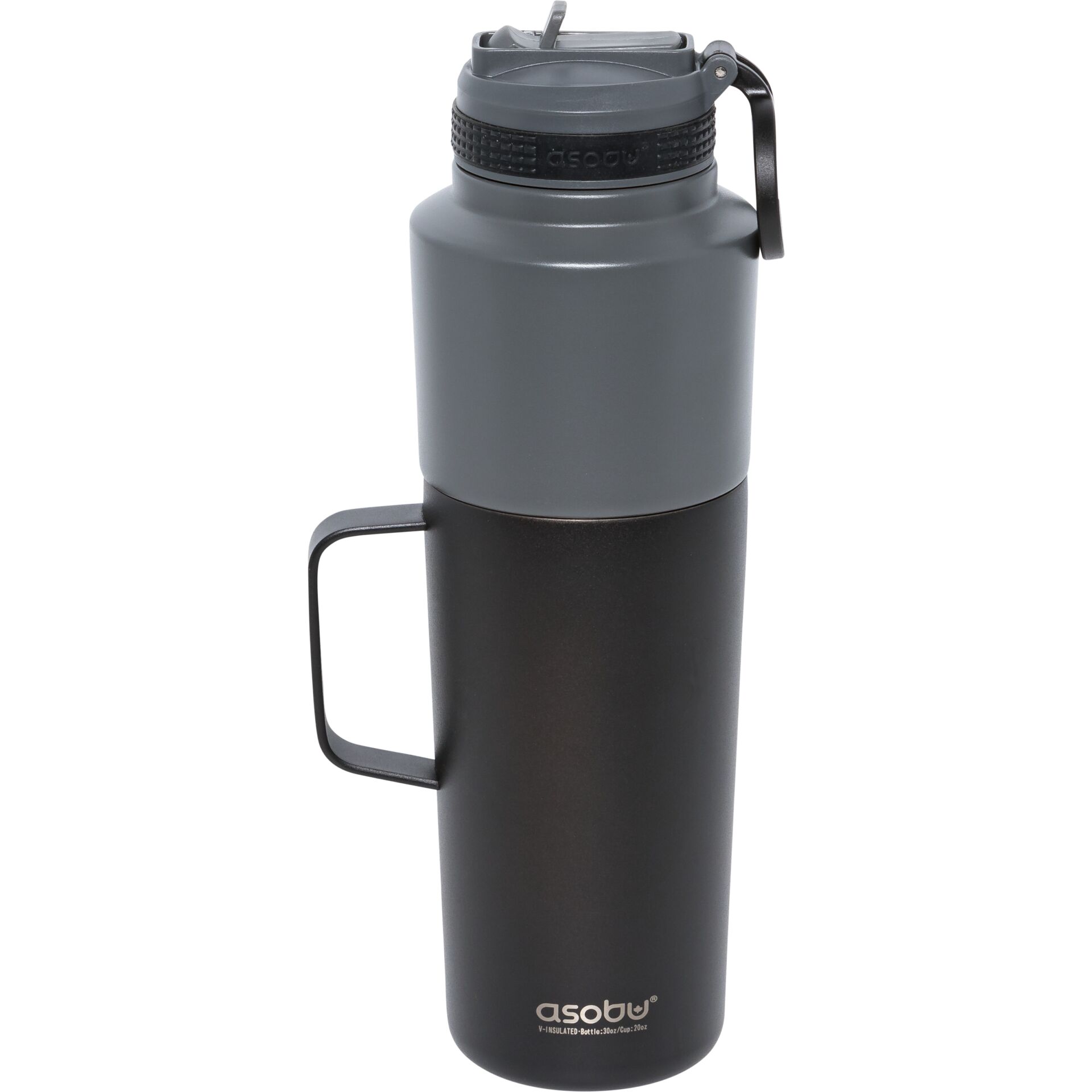 Asobu Twin Pack Bottle with Mug Schwarz  0 9 L   0 6 L Tee- & Thermoskannen