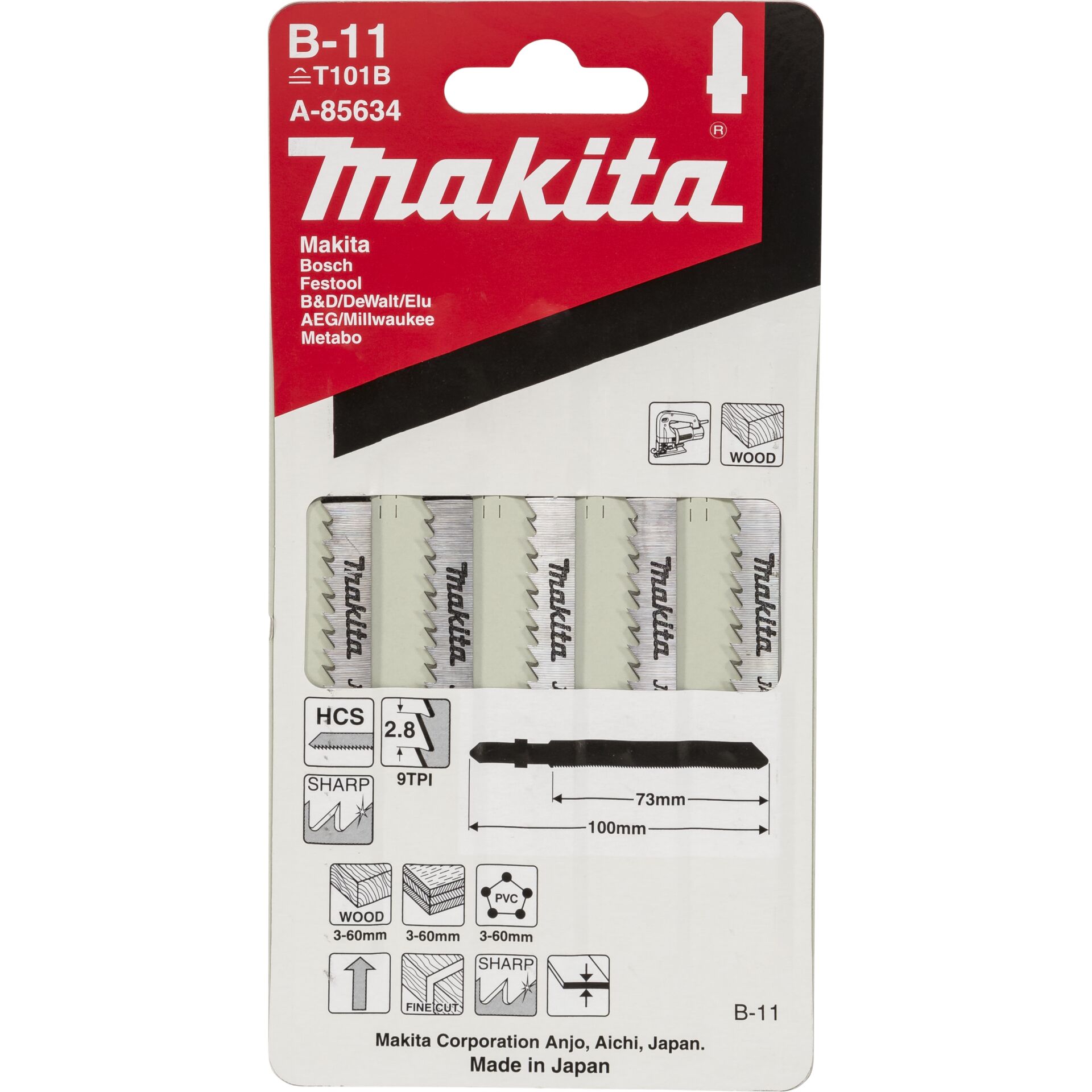 Makita A 85634 Stichsaegeblatt B 11 Saegen
