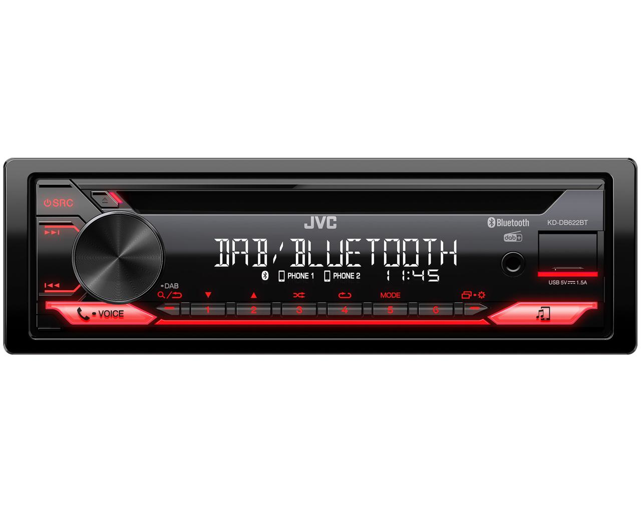JVC KD DB622BT Auto Media Receiver Schwarz 200 W Bluetooth PC-Zubehoer