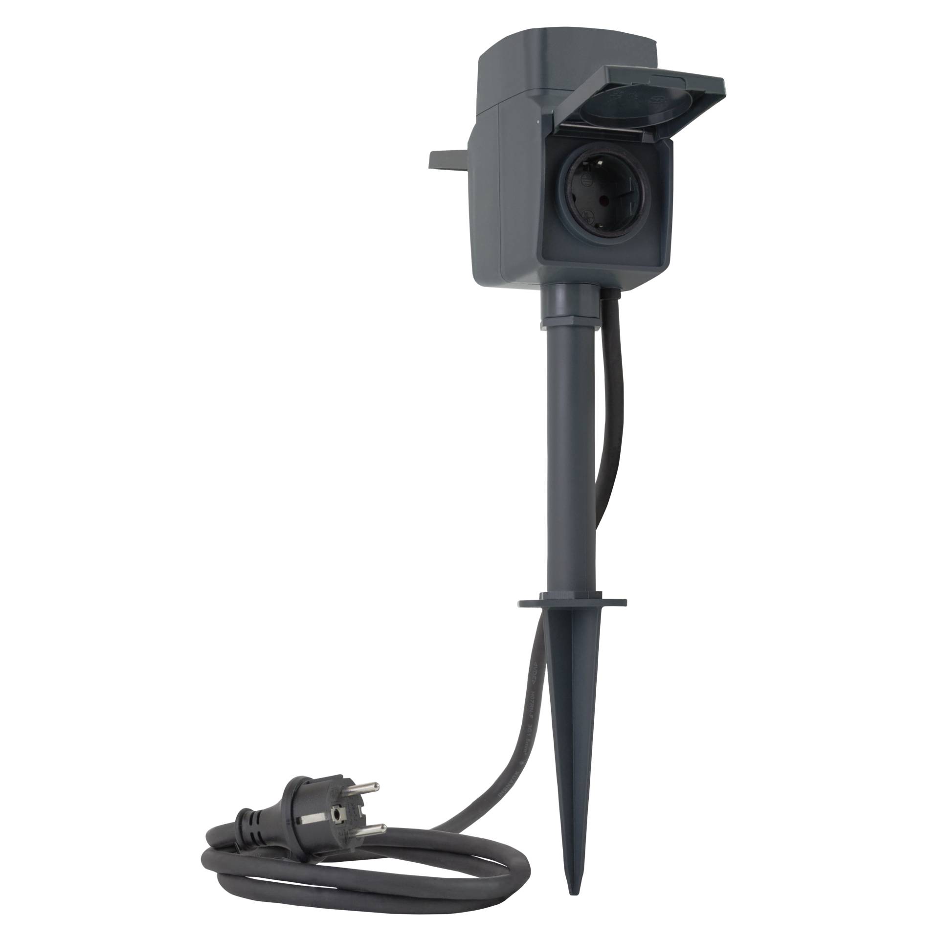 REV Link2Home Aussen Steckdose m Erdspiess 2 fach Steckdosen