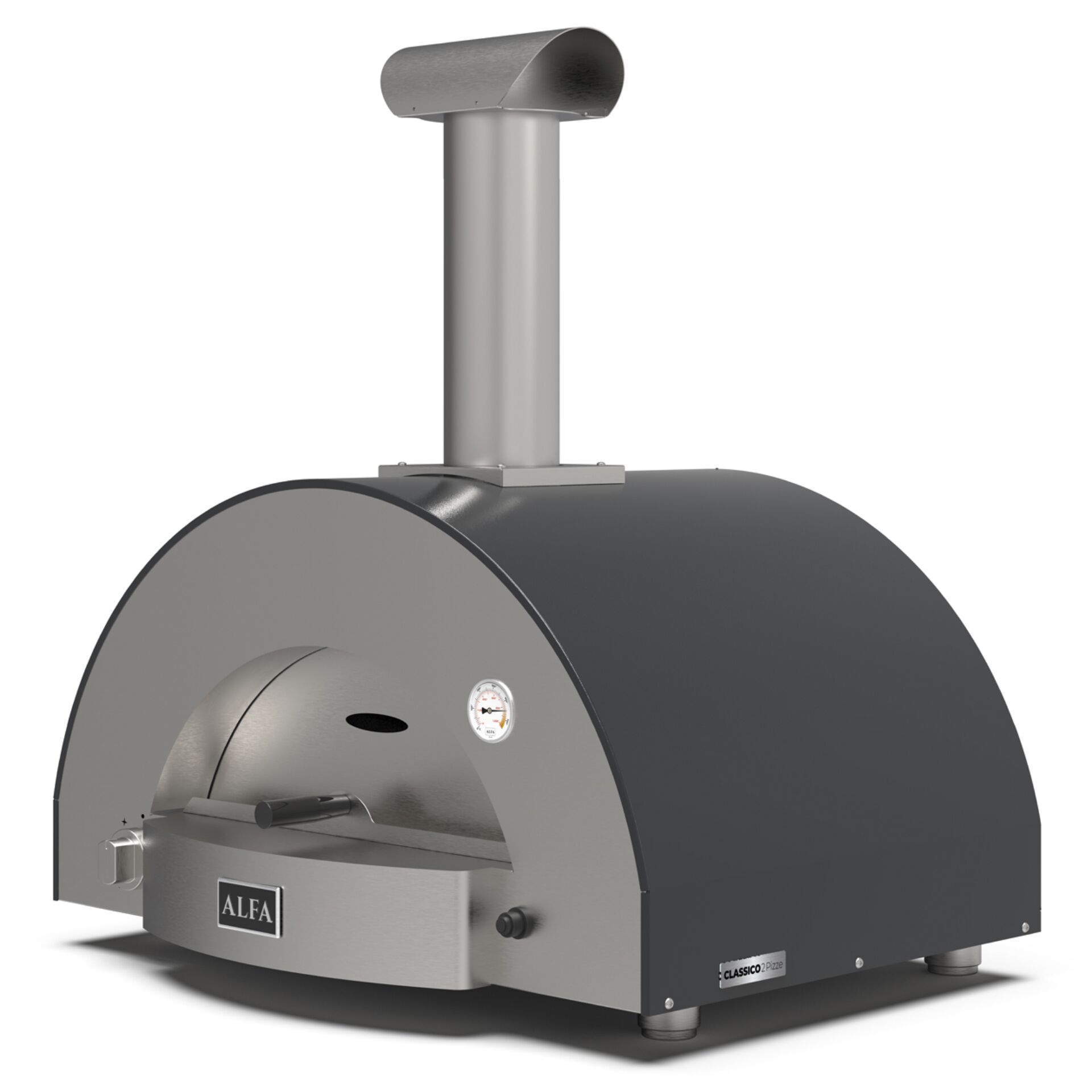 Alfa Forni Classico 2 Pizze Hybrid Schiefer Grau Grills