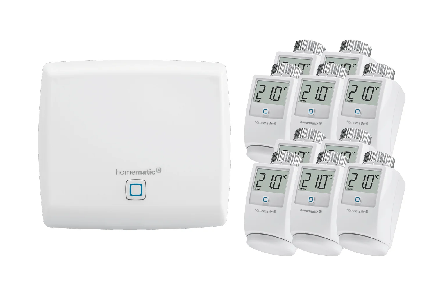 Bundle Homematic IP Access Point   10x Heizkoerperthermostat Heizkoerperthermostate Heizungssteuerung