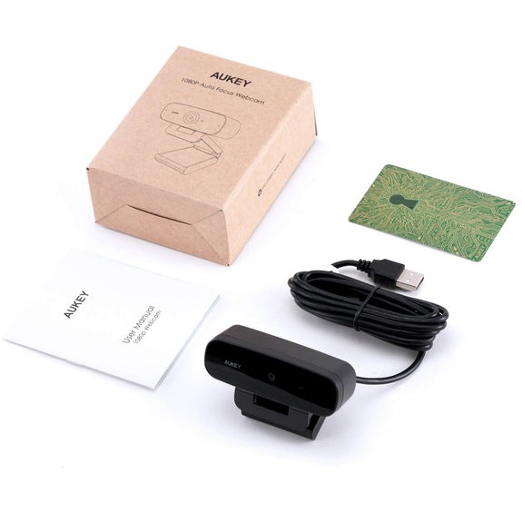 Aukey pc w3s stream series full hd webcam with 1 2 9Zoll cmos sensor black PC-Zubehoer