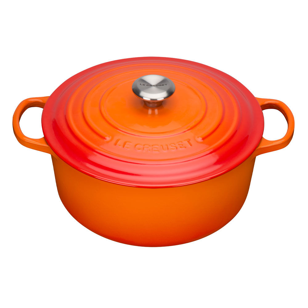 Le Creuset Signature Braeter rund 26 cm ofenrot Kuechenkleingeraete